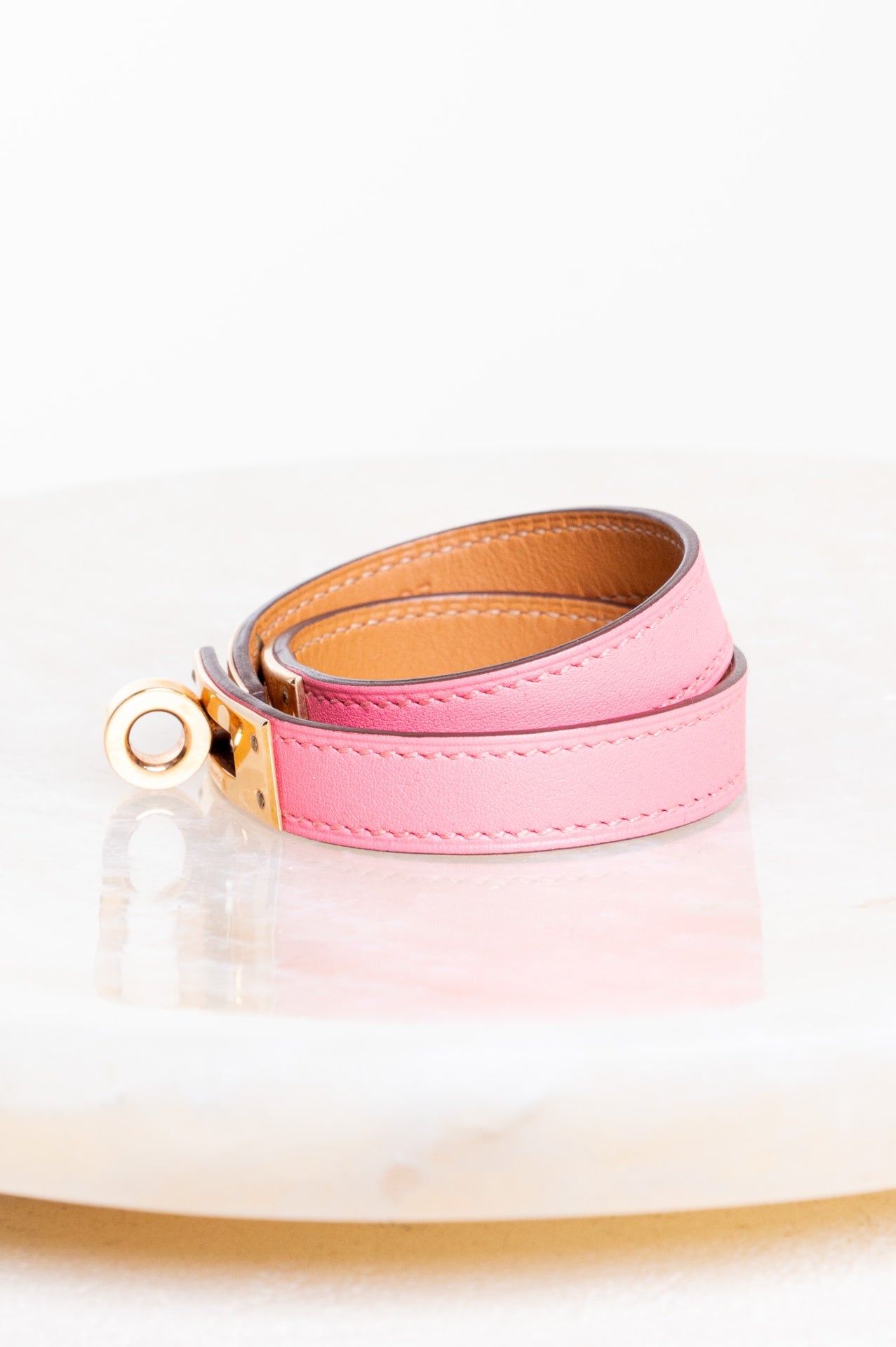 Pink and Gold Mini Kelly Double Tour bracelet