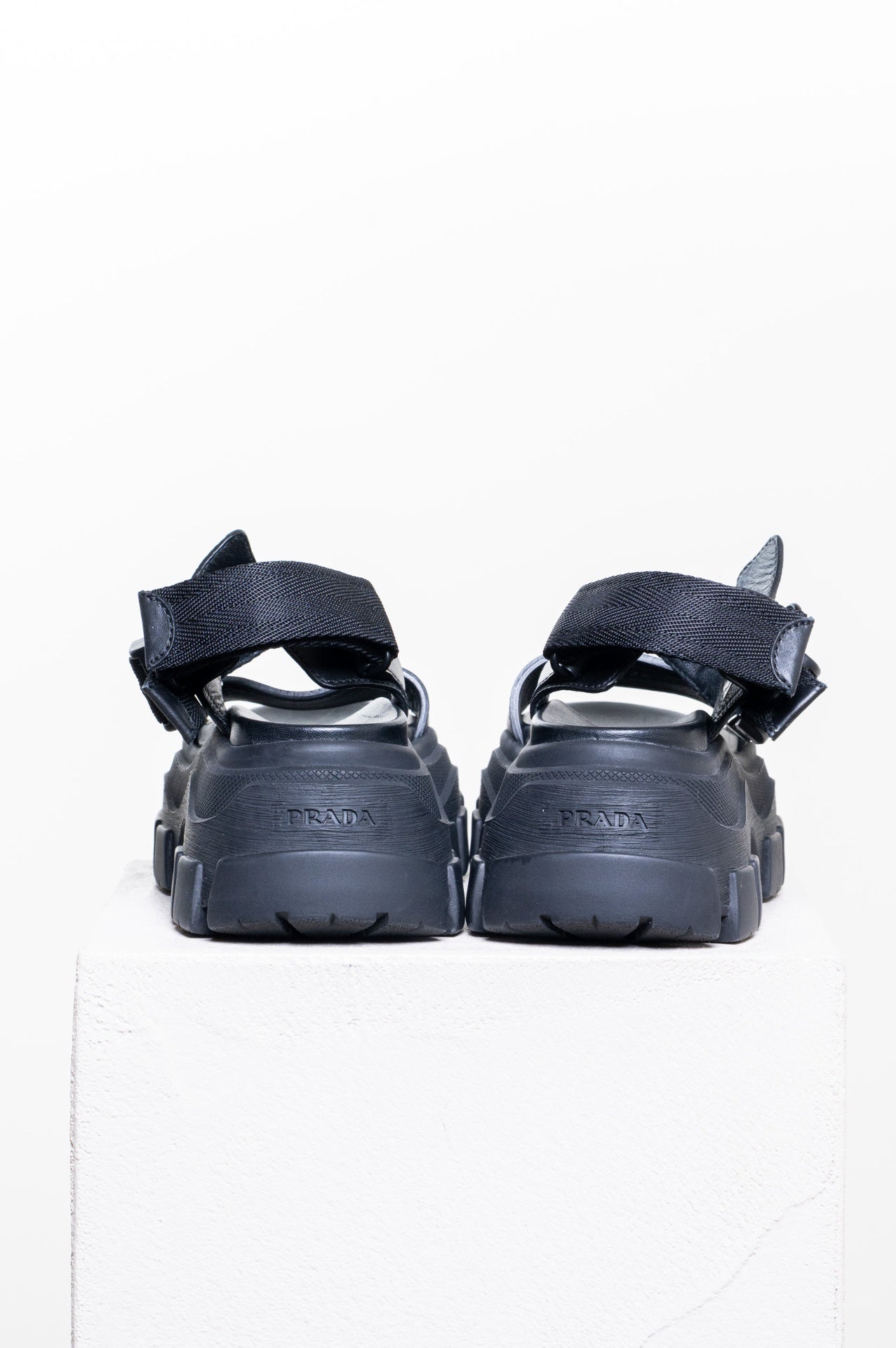 Black Pegasus Monolith Thunder Leather Platform Sandal