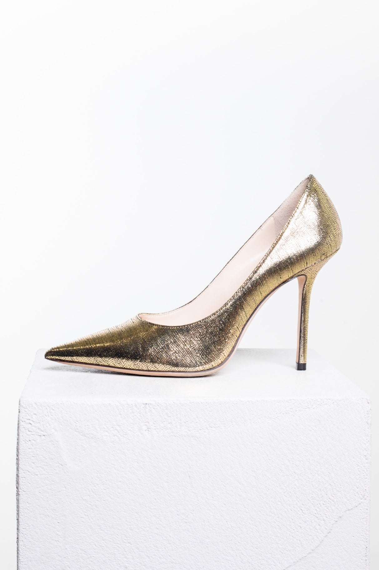 Gold Love Pointy Toe Pump