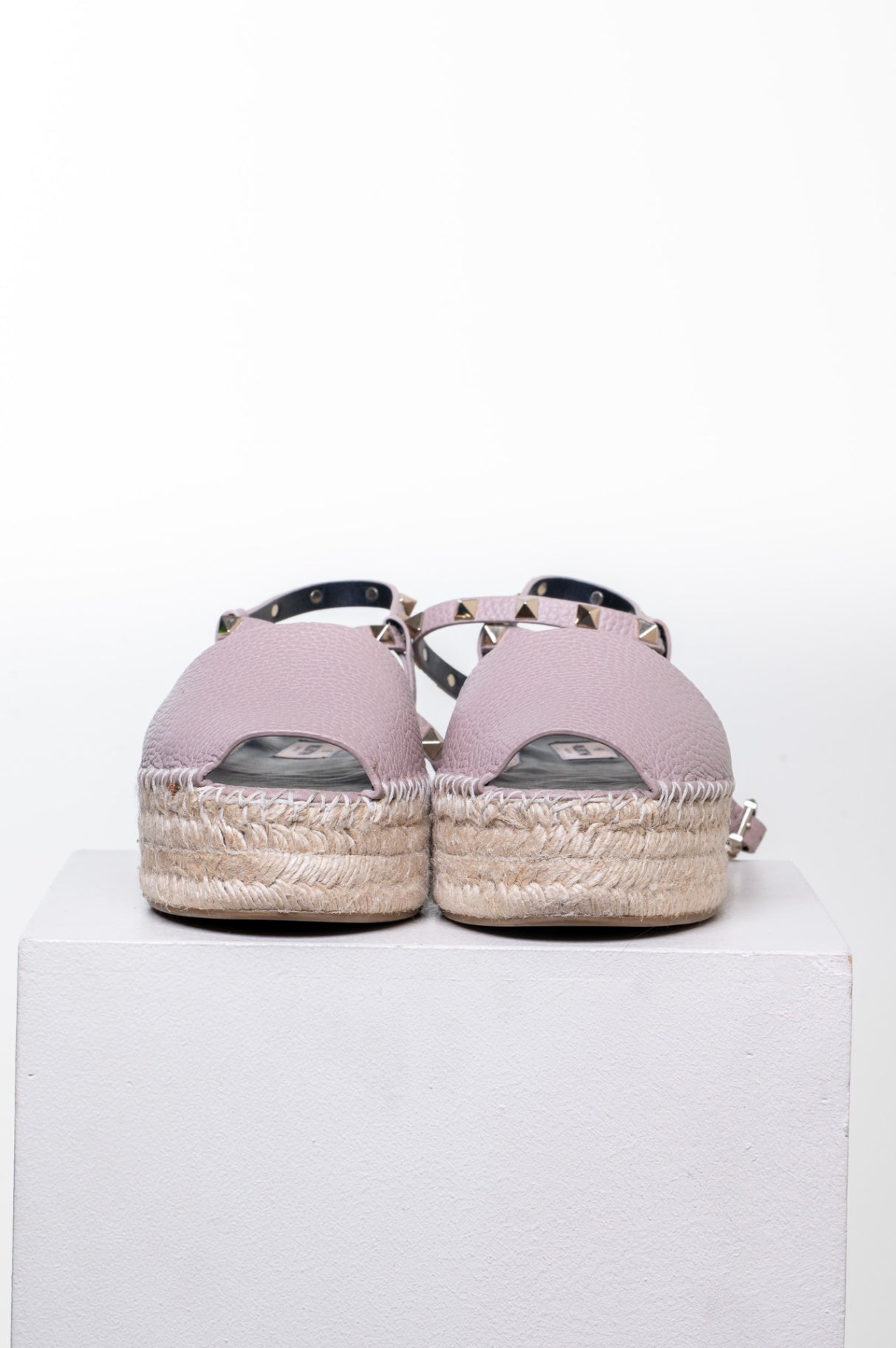 Powder Pink Rockstud Platform Espadrille