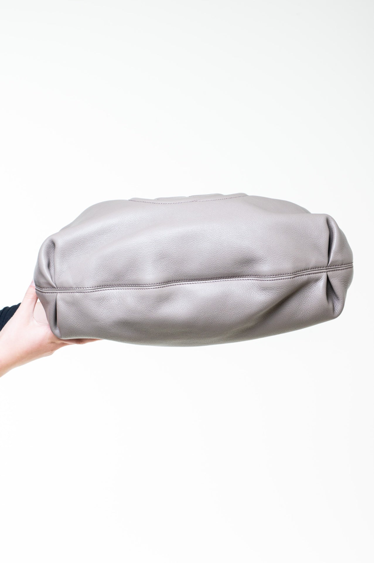 Taupe Large Leather Soho Hobo Tote Bag