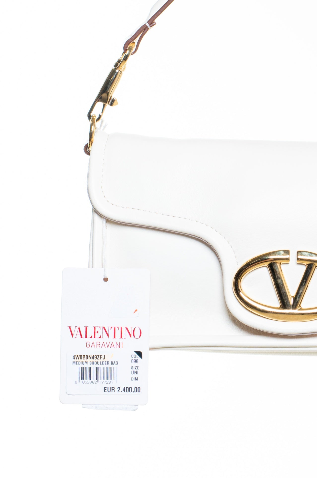 Ivory VLOGO 1960 Leather Shoulder Bag