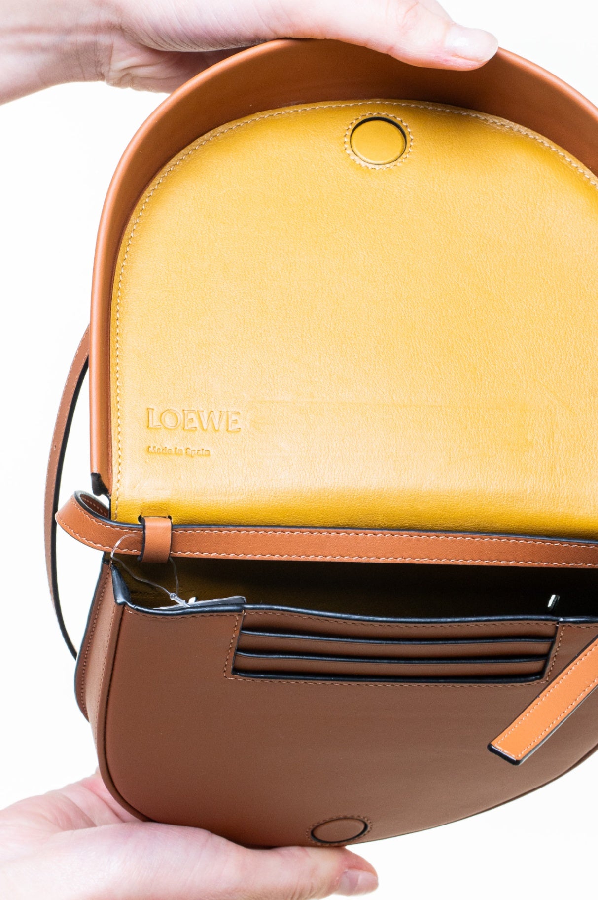 Brown Leather Mini Heel Crossbody Bag