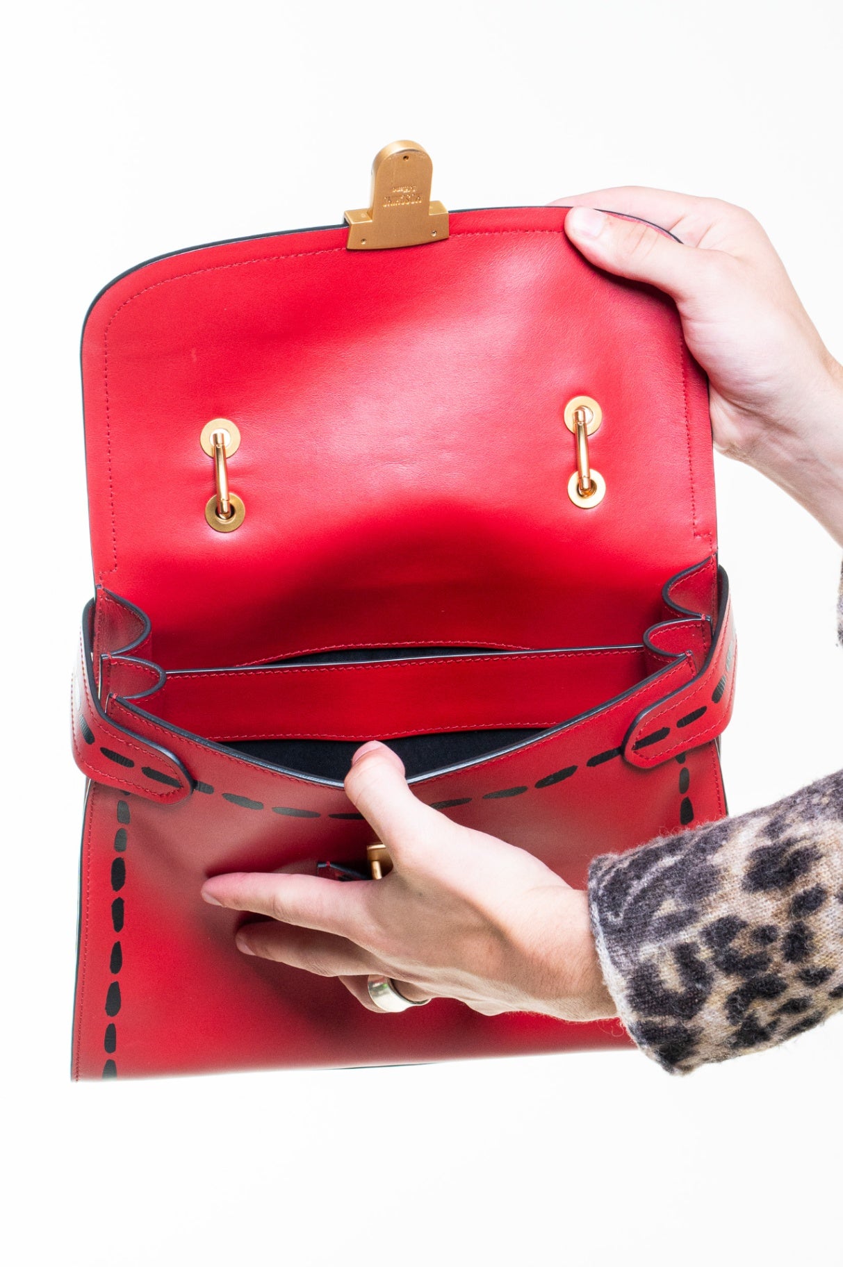 Red Top Handle Bag