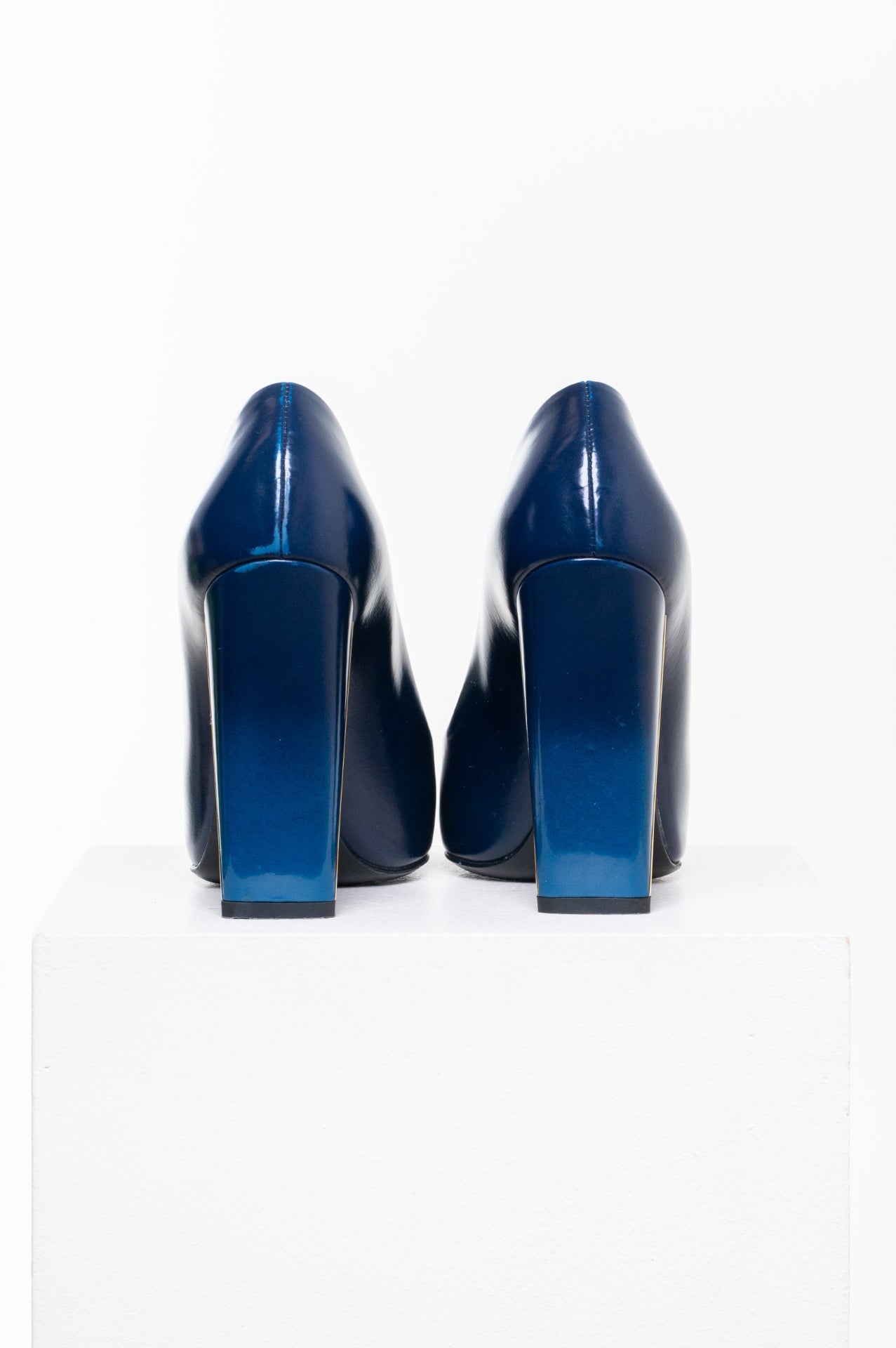 Navy Ombre Madeline Square Toe Heel