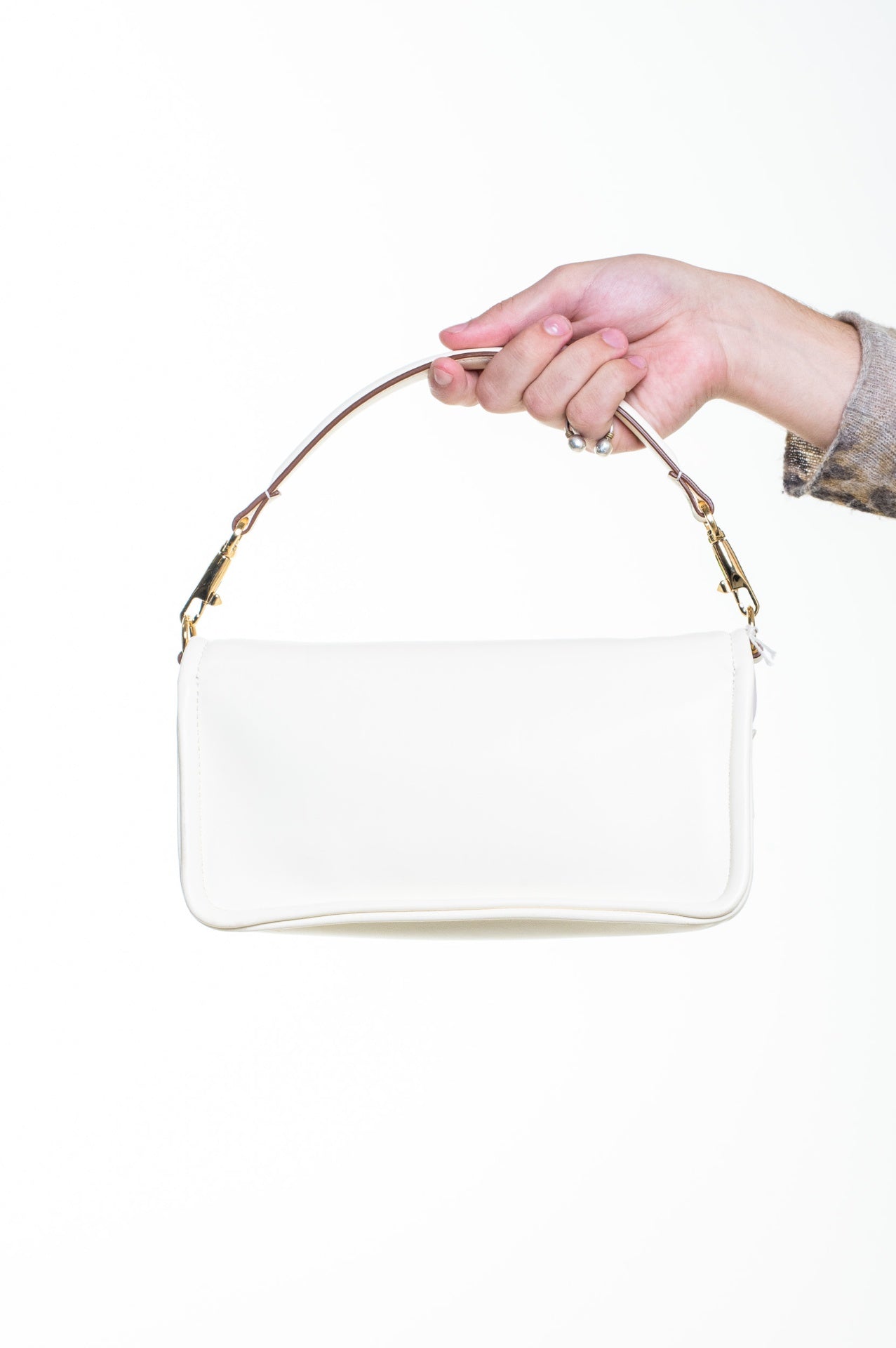 Ivory VLOGO 1960 Leather Shoulder Bag