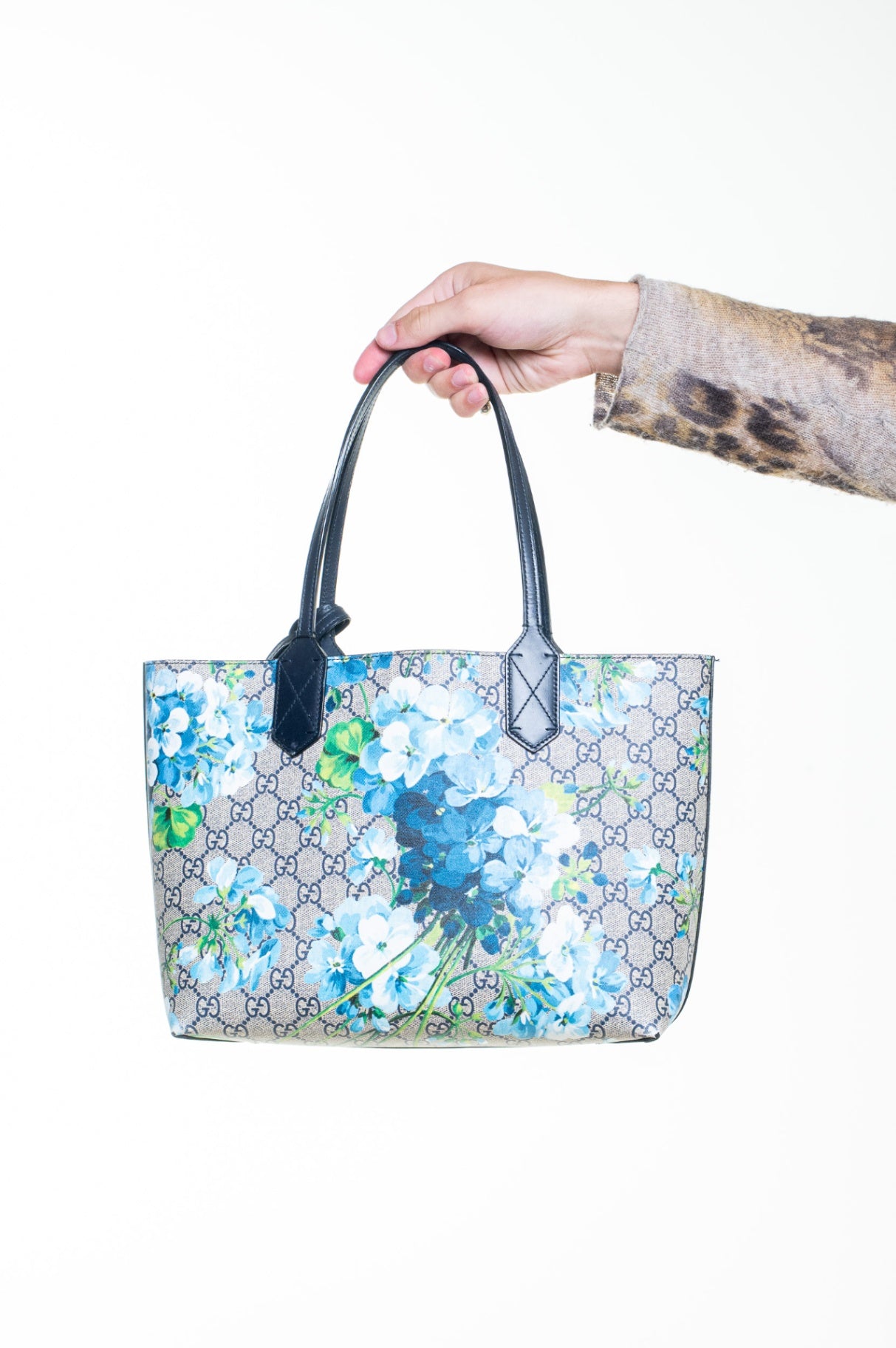 GG Blooms Supreme Blue Reversible Tote