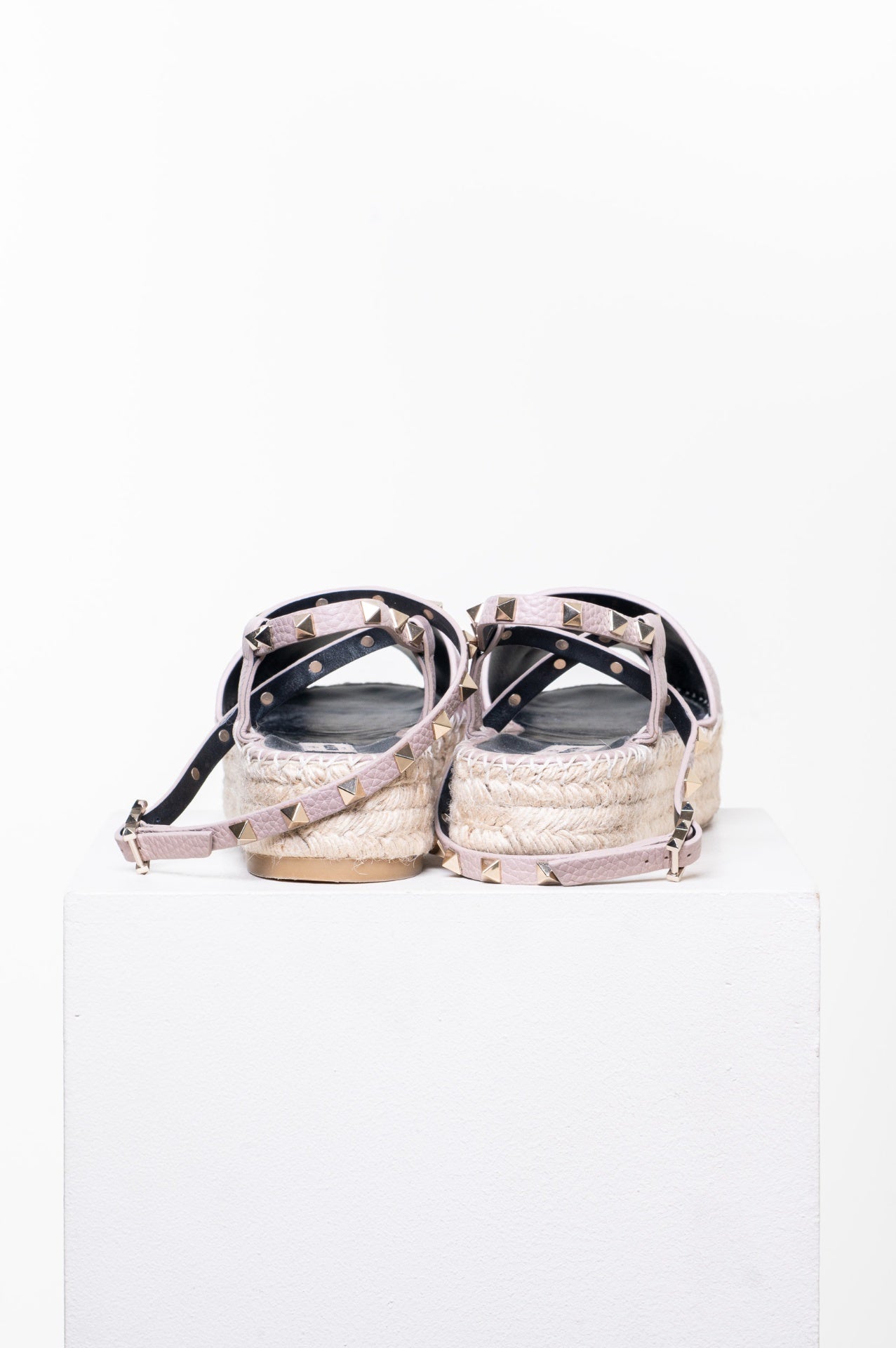 Powder Pink Rockstud Platform Espadrille