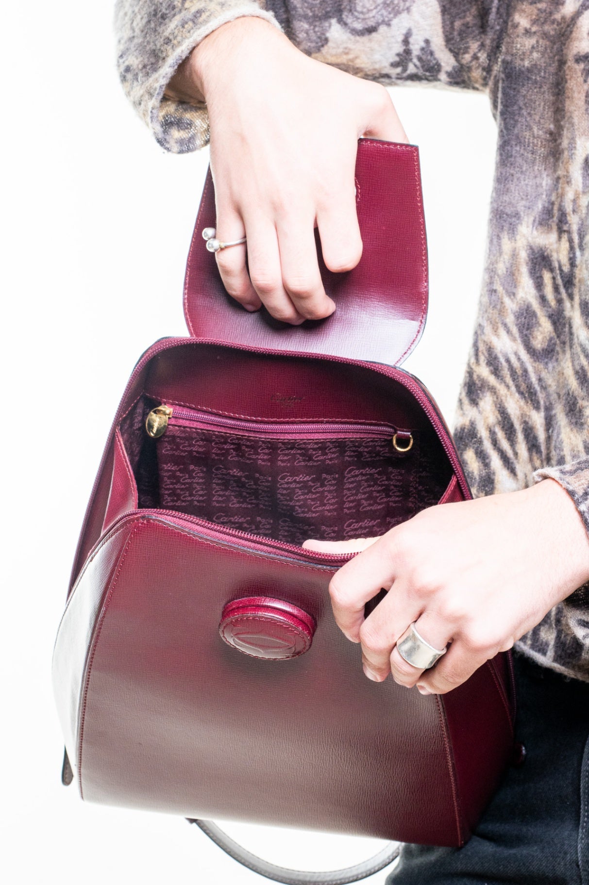 Vintage Burgundy Must de Cartier Backpack