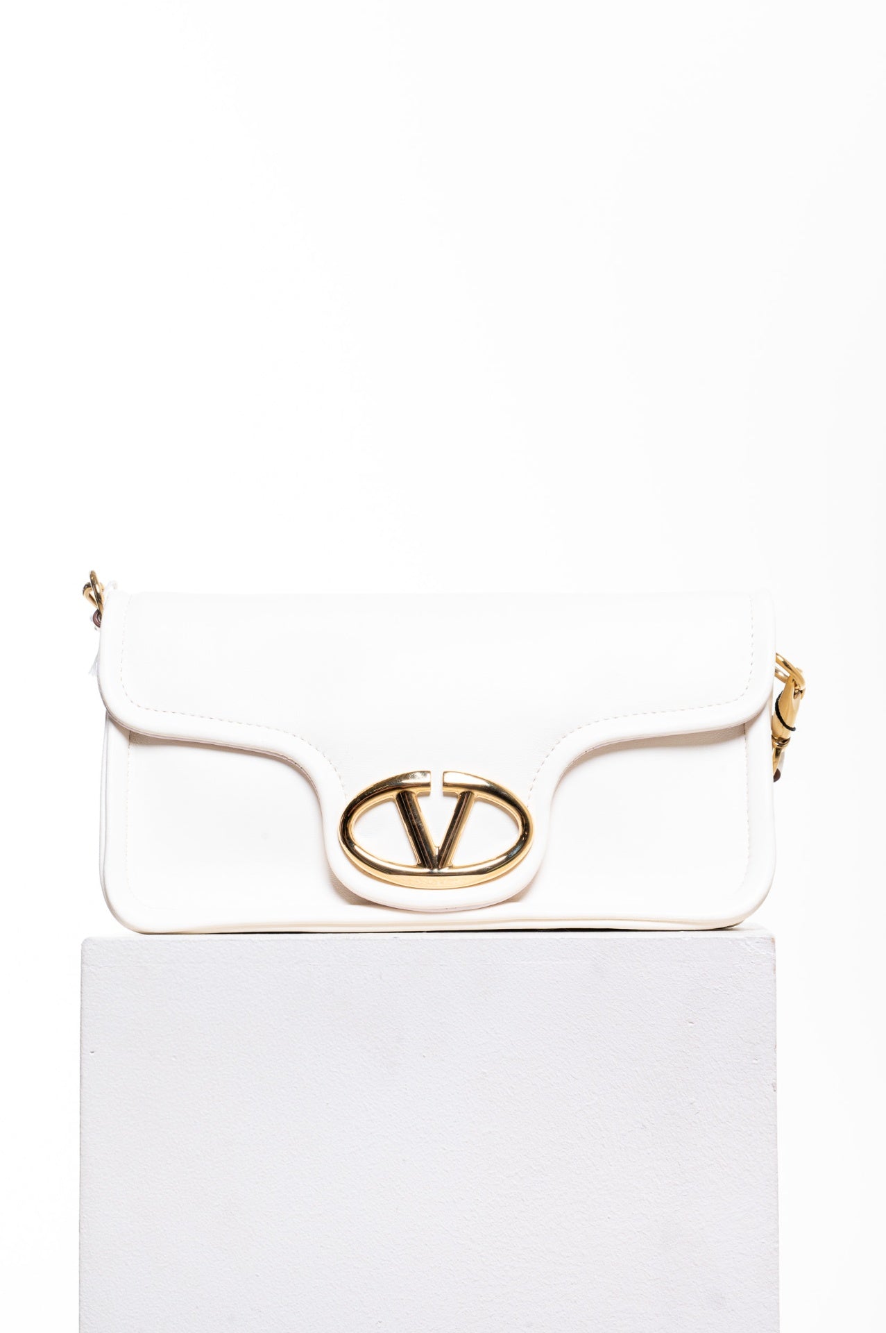 Ivory VLOGO 1960 Leather Shoulder Bag