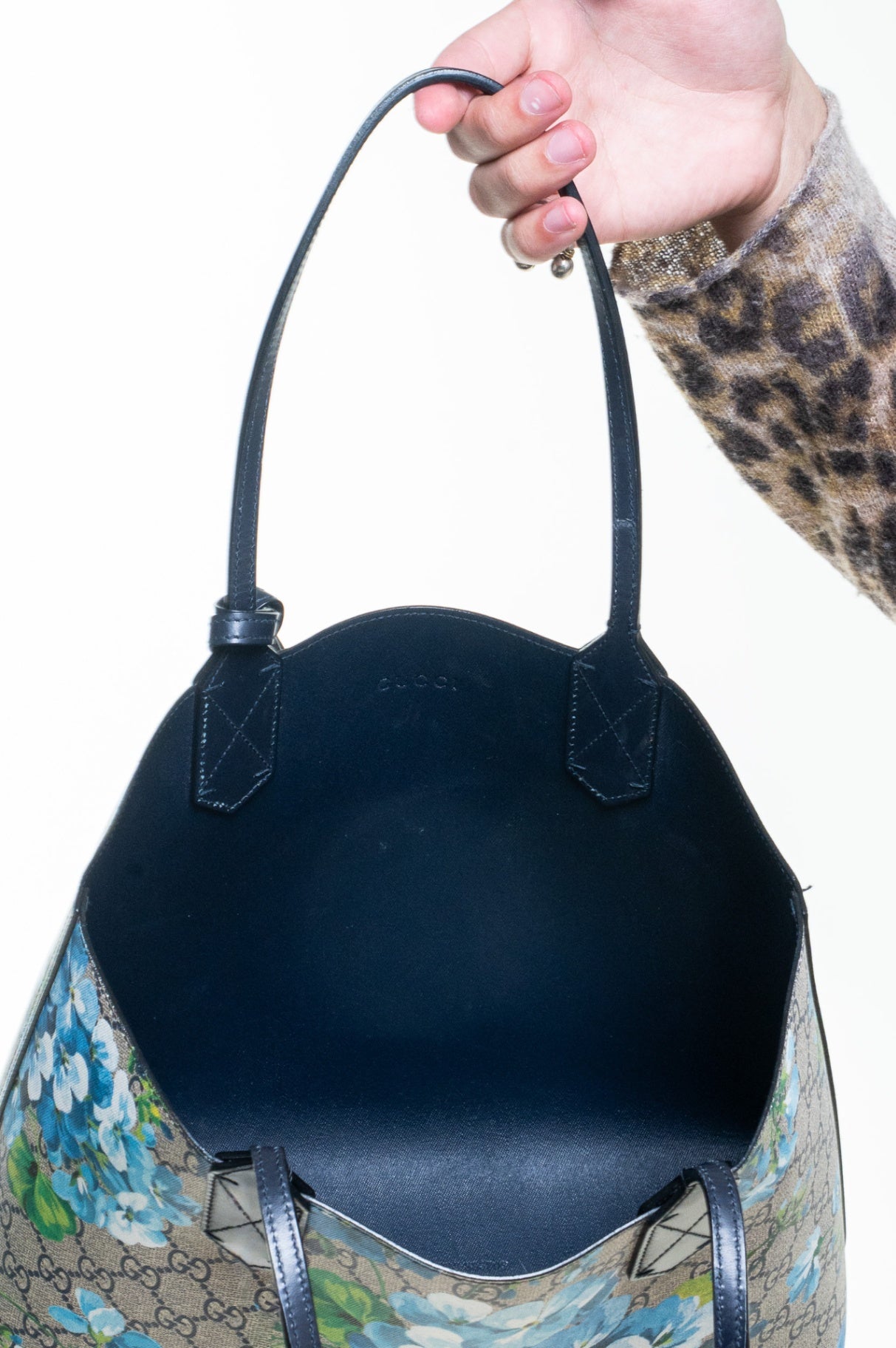 GG Blooms Supreme Blue Reversible Tote