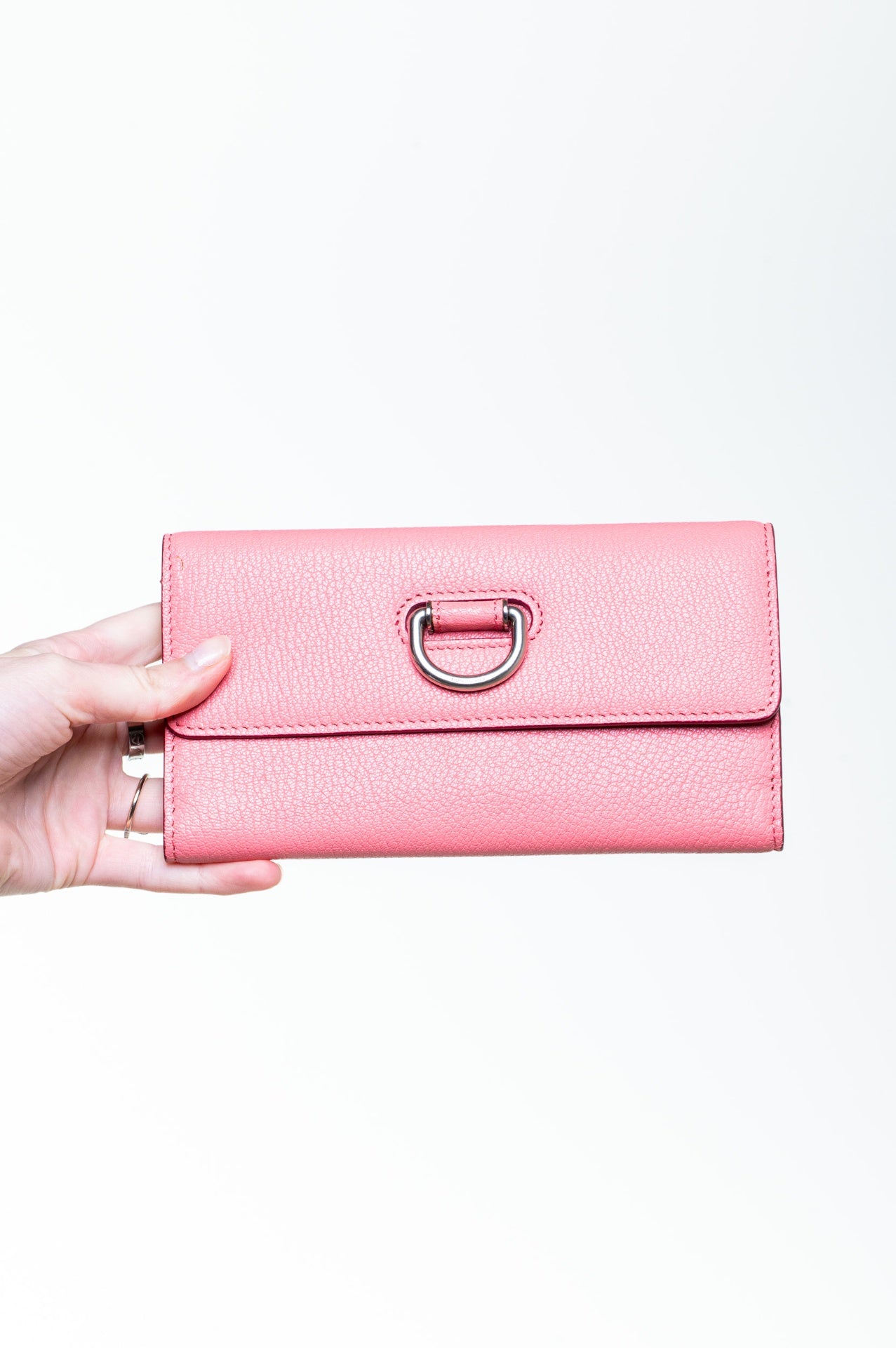Pink D-Ring Continental Wallet