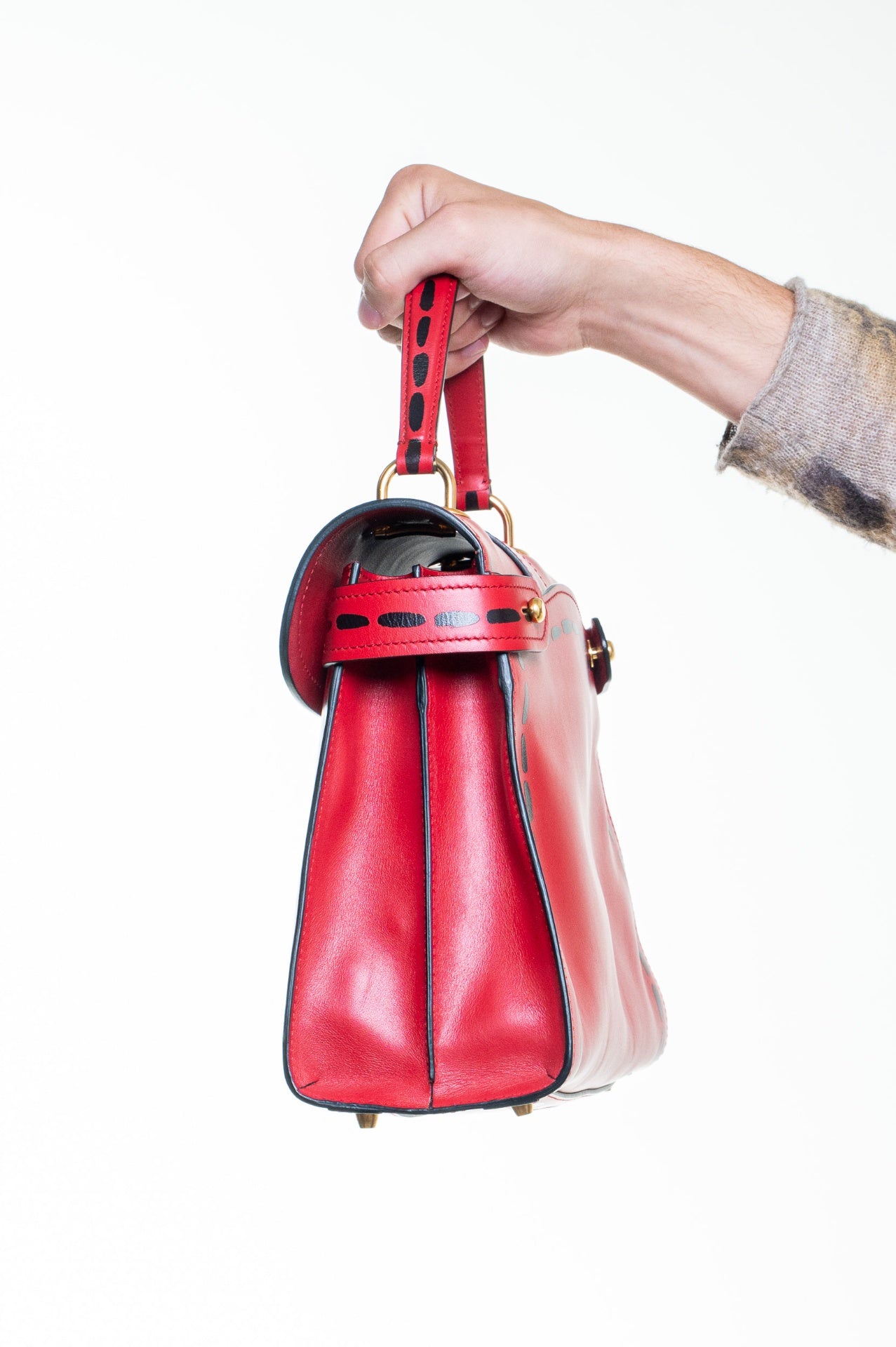 Red Top Handle Bag