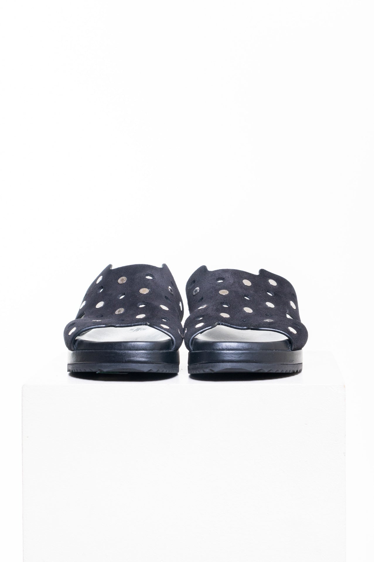 Black Oye Leather Sandals