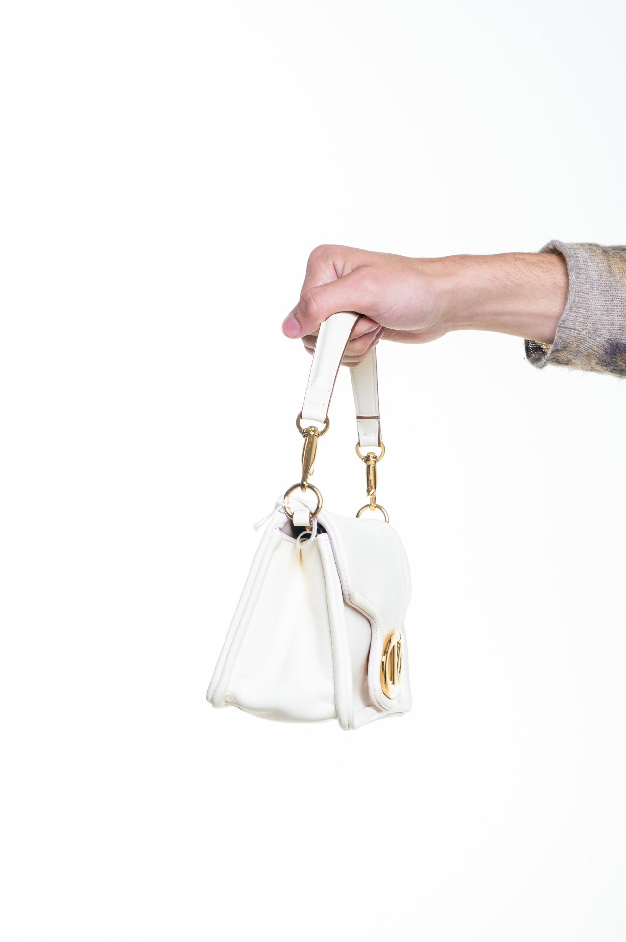 Ivory VLOGO 1960 Leather Shoulder Bag