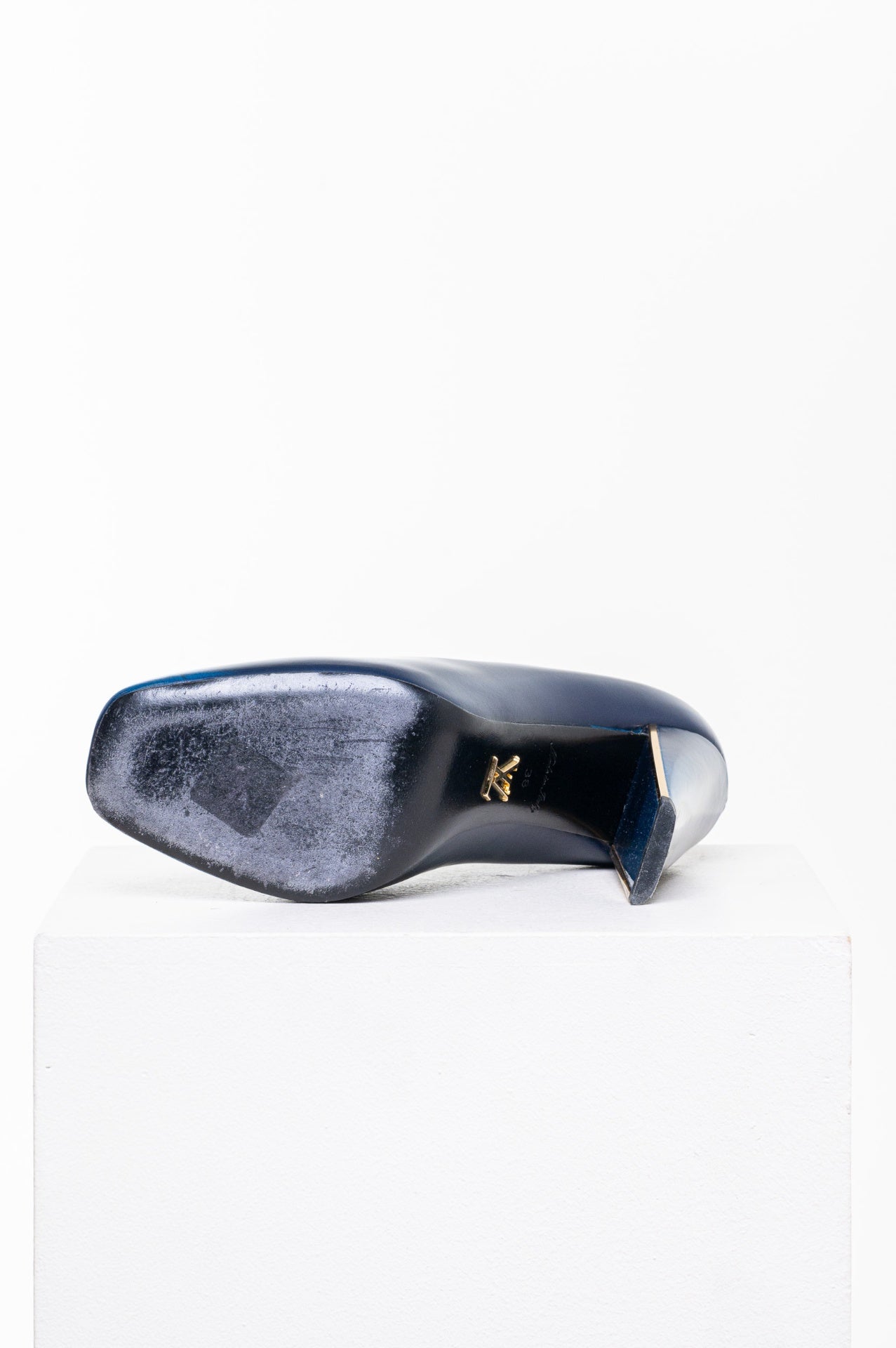 Navy Ombre Madeline Square Toe Heel