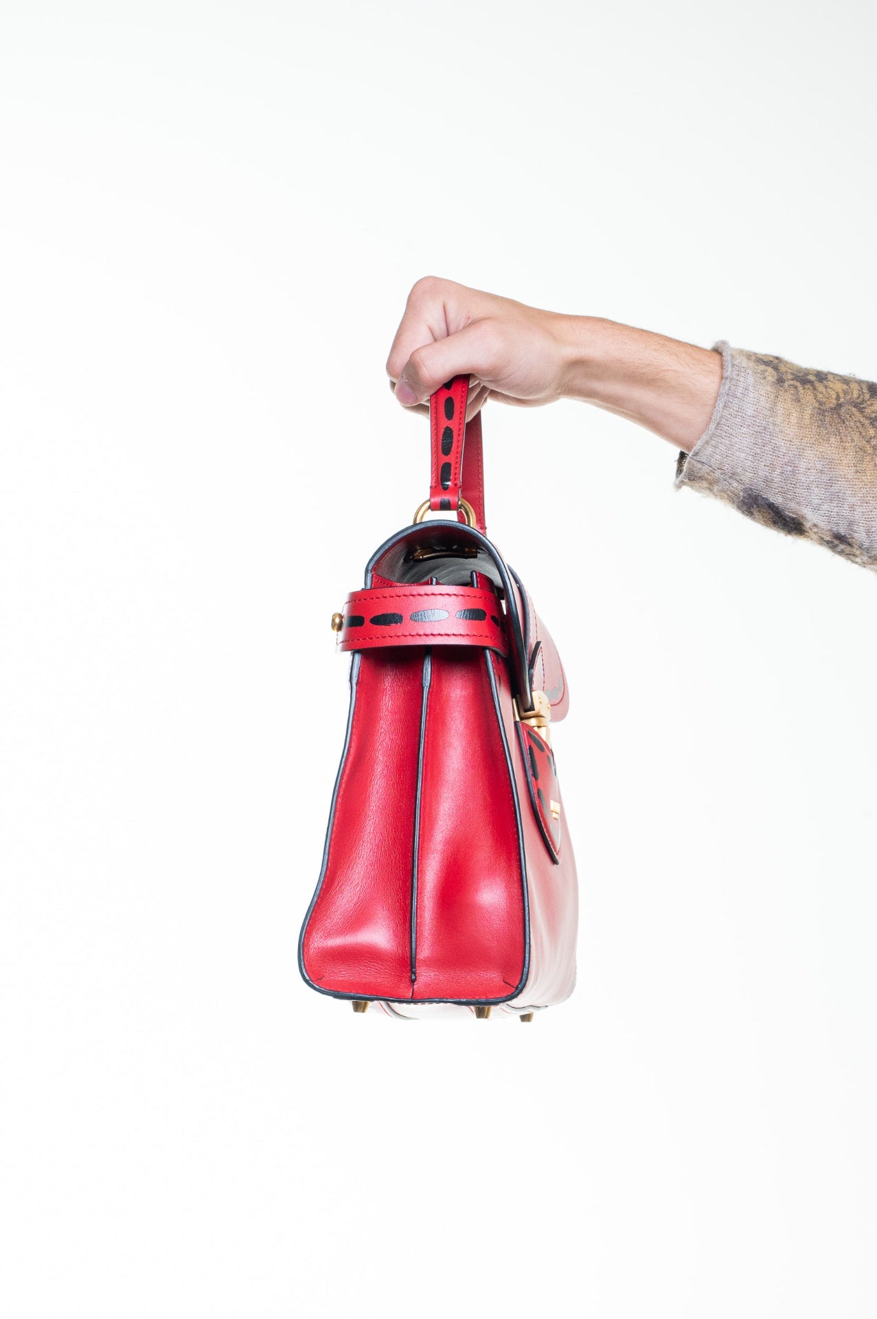 Red Top Handle Bag