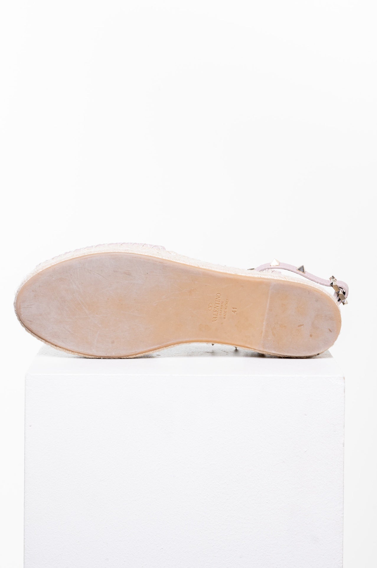 Powder Pink Rockstud Platform Espadrille