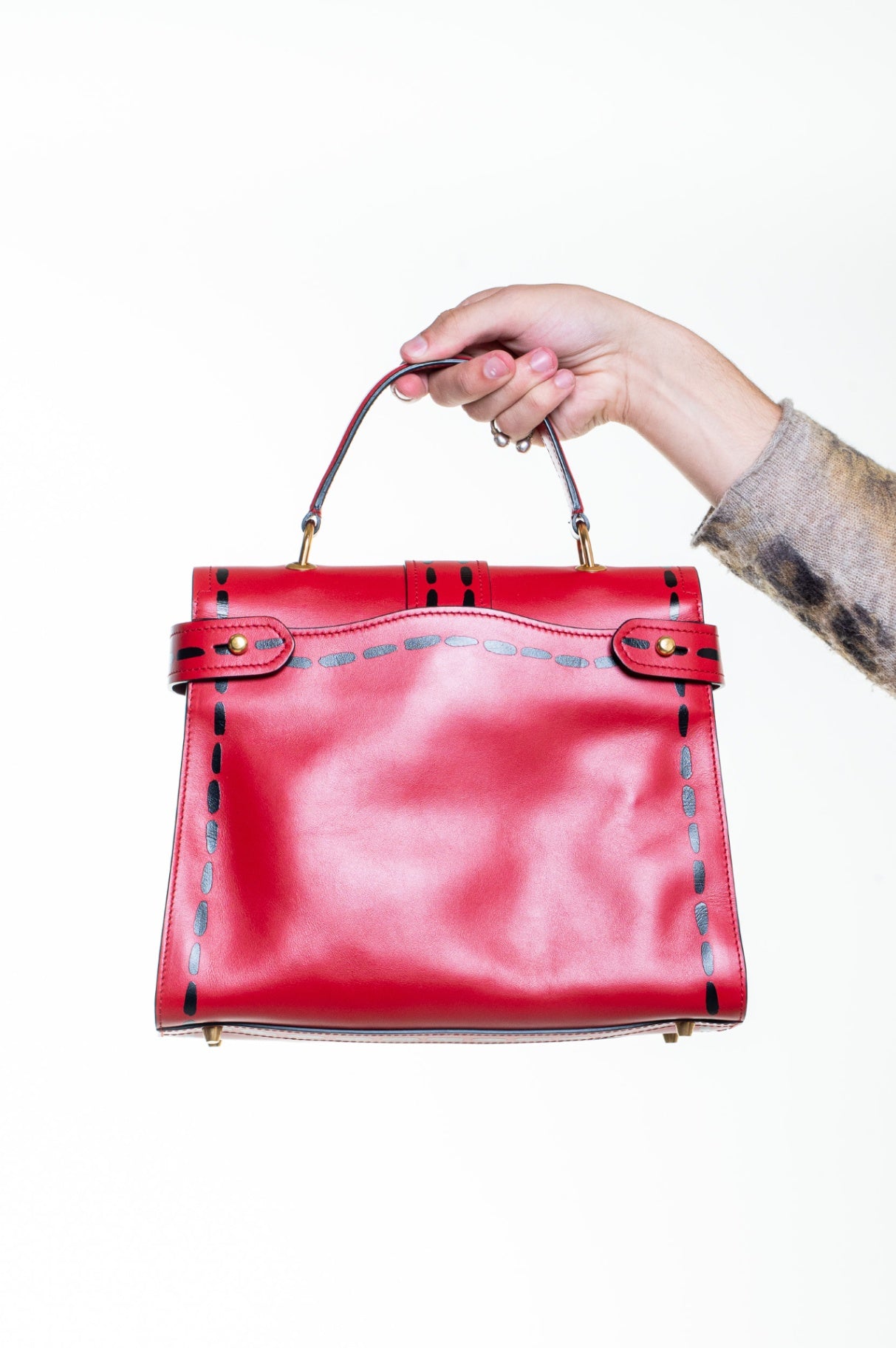 Red Top Handle Bag