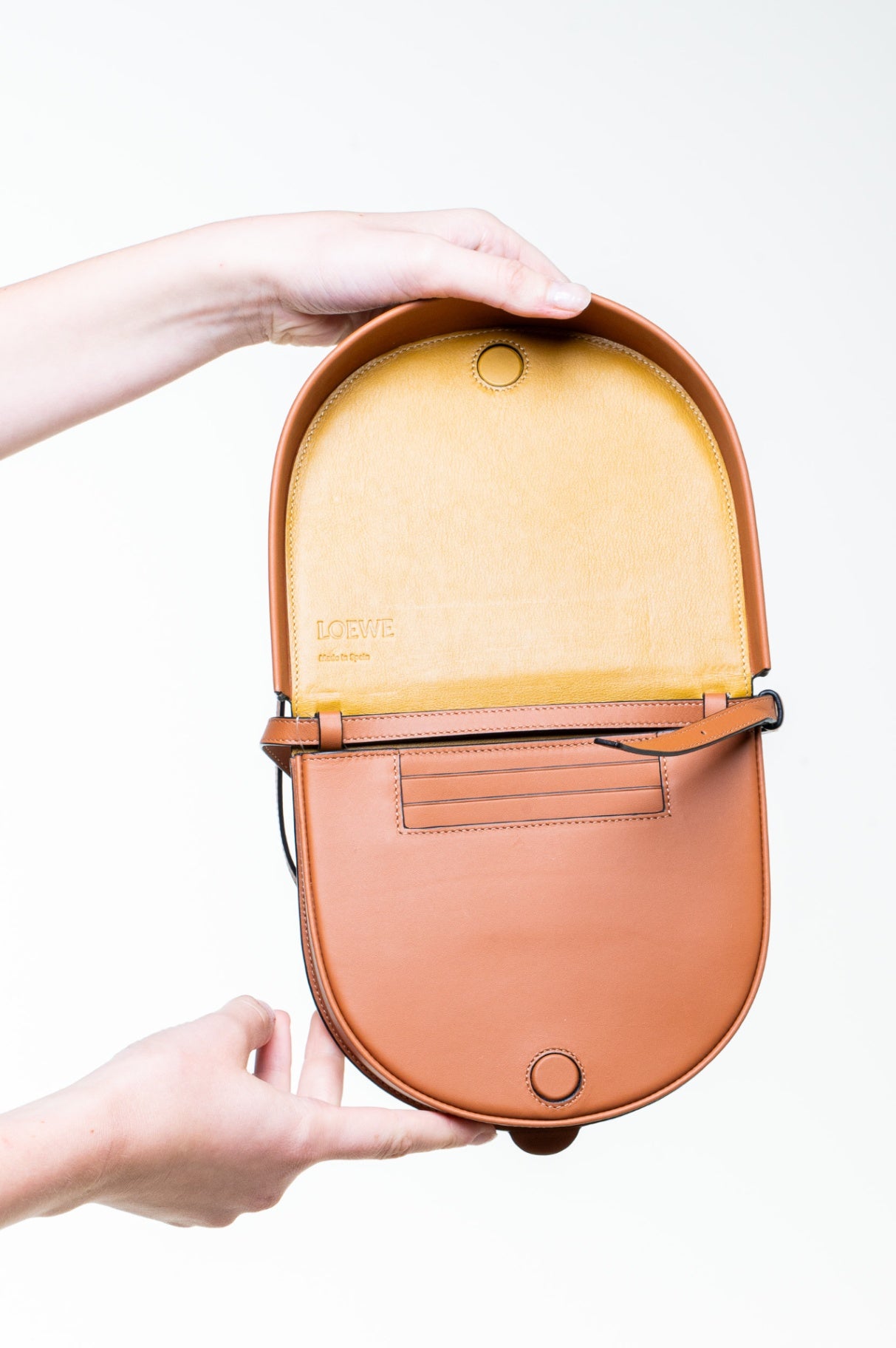 Brown Leather Mini Heel Crossbody Bag