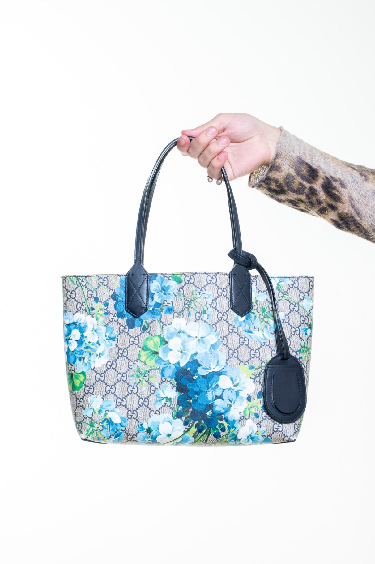 GG Blooms Supreme Blue Reversible Tote