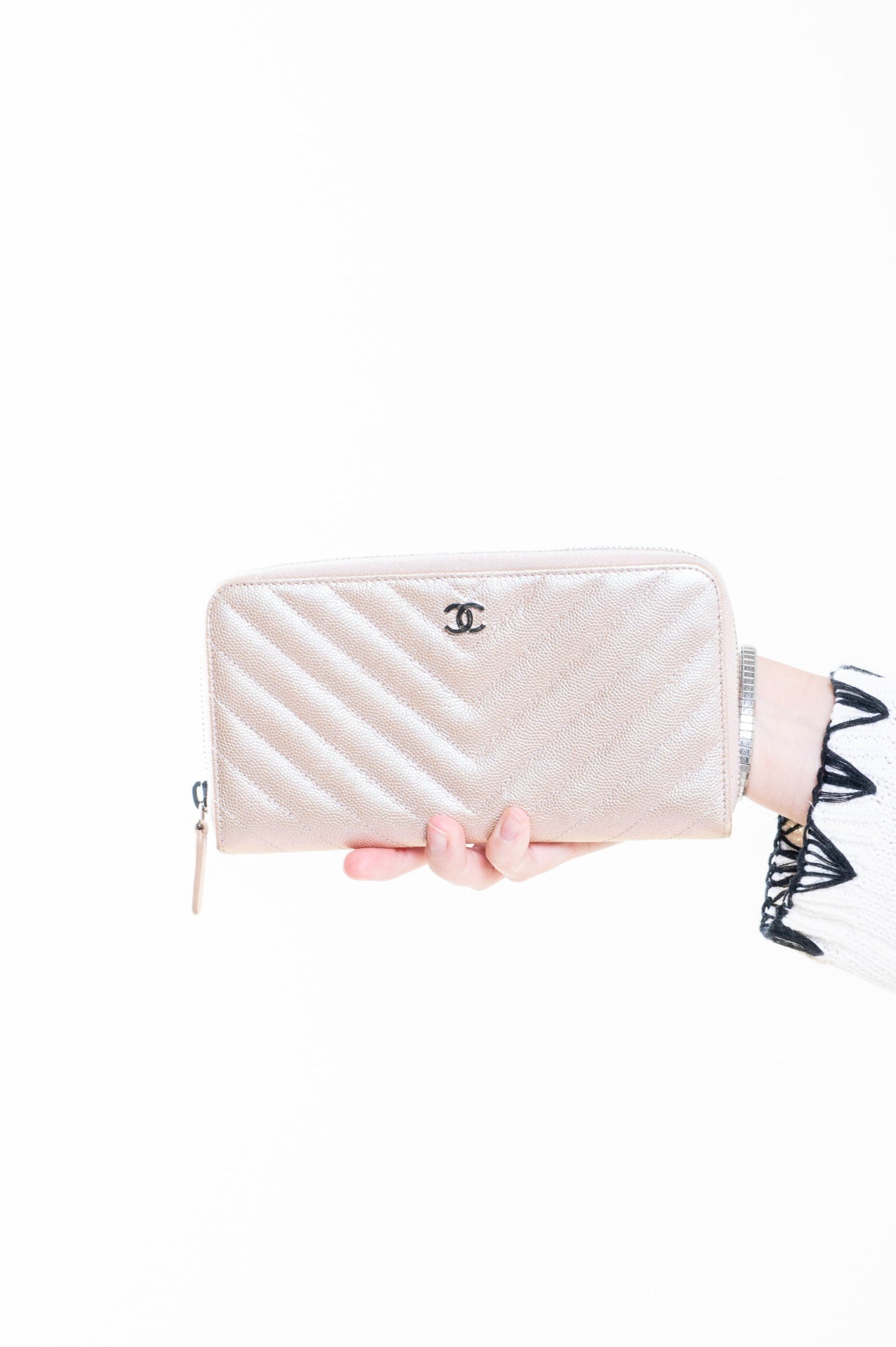 Pink Caviar CC Long Zip Wallet