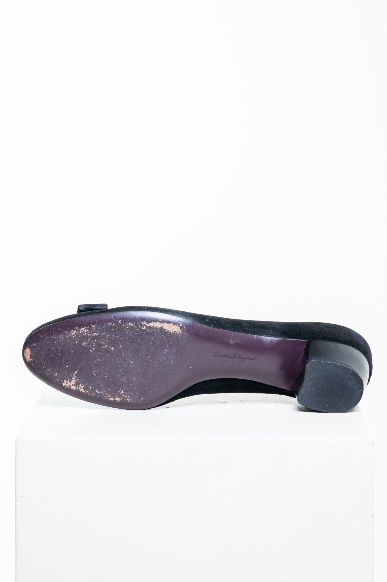 Black Suede Vara Block Heel Pump
