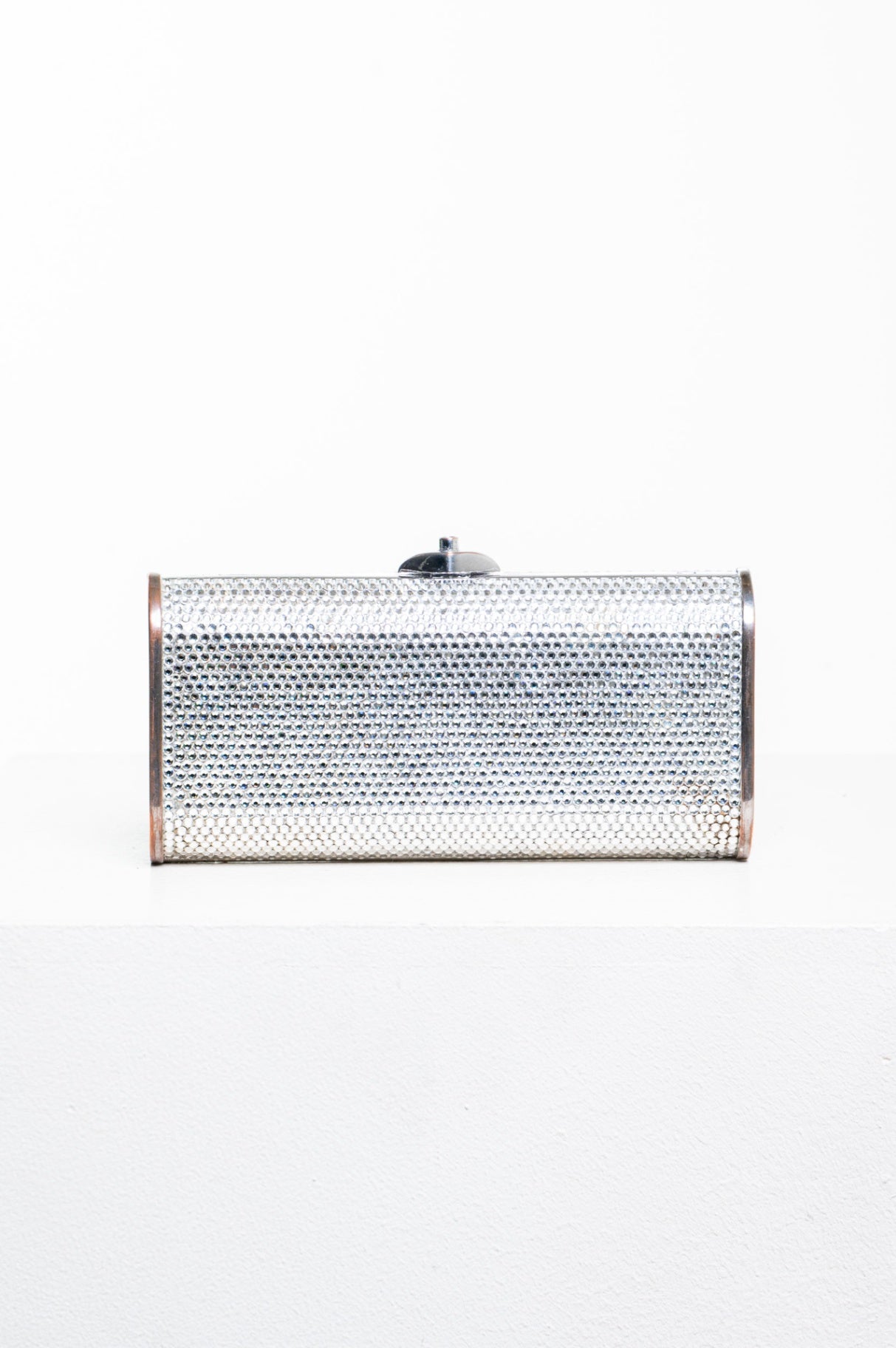 Vintage Silver Gemstone Clutch w/ Crossbody Chain