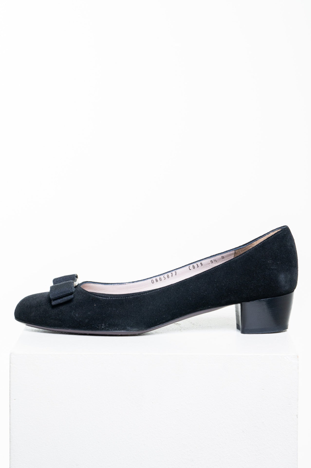 Black Suede Vara Block Heel Pump