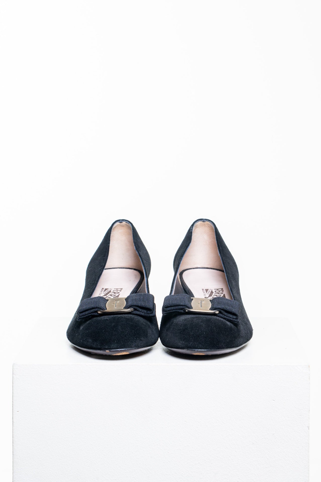 Black Suede Vara Block Heel Pump