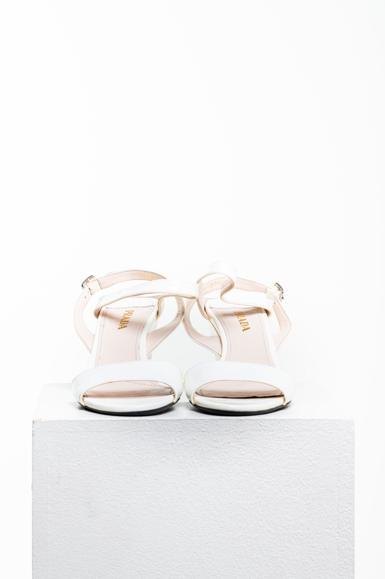 White Patent Leather Wedge Sandal