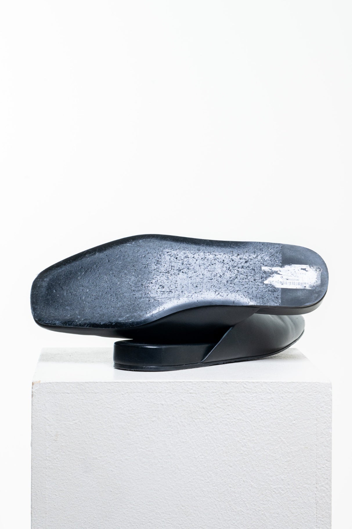 Black Leather Logo Mules