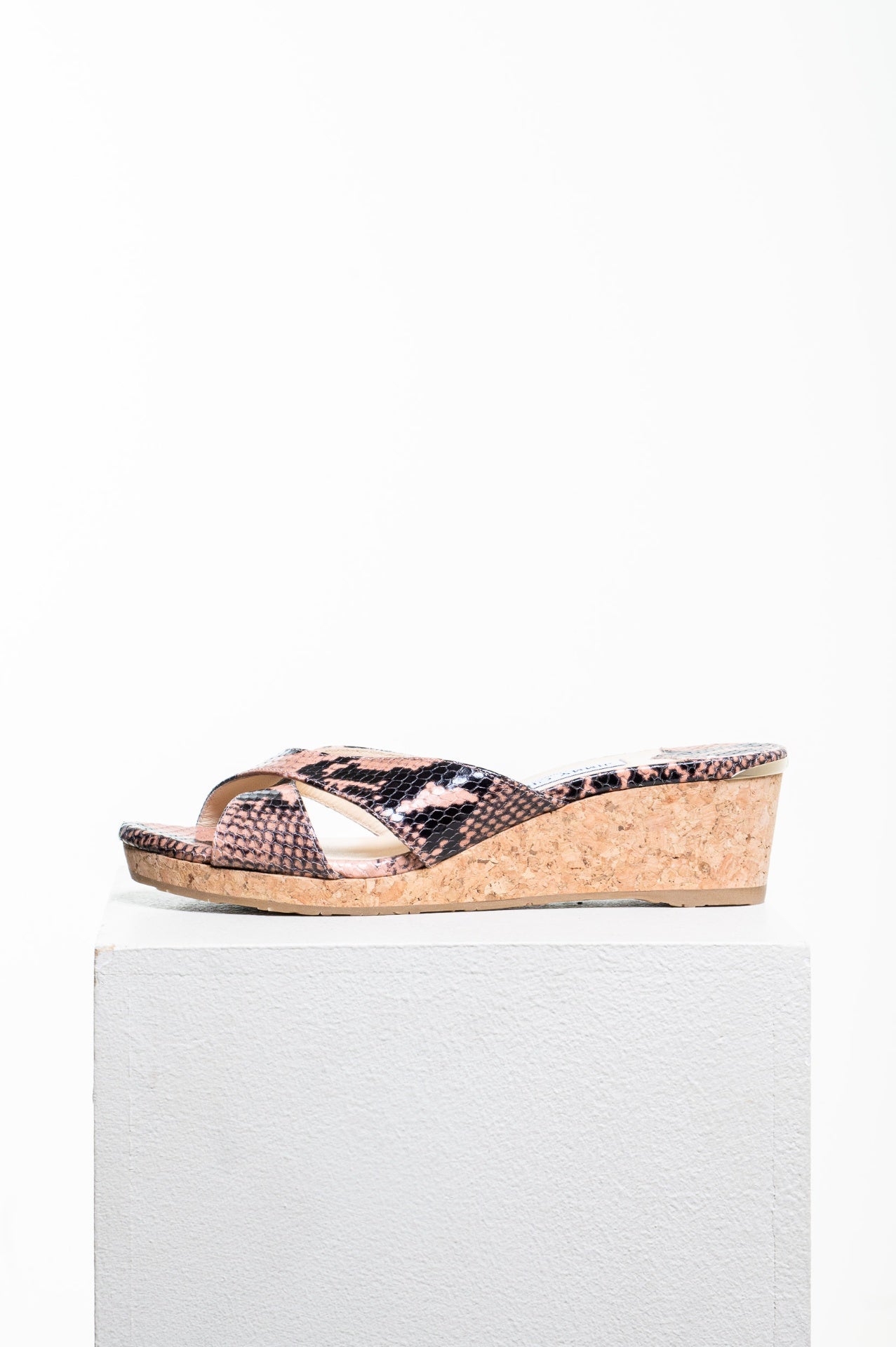 Almer 50 snake-effect leather wedge sandals