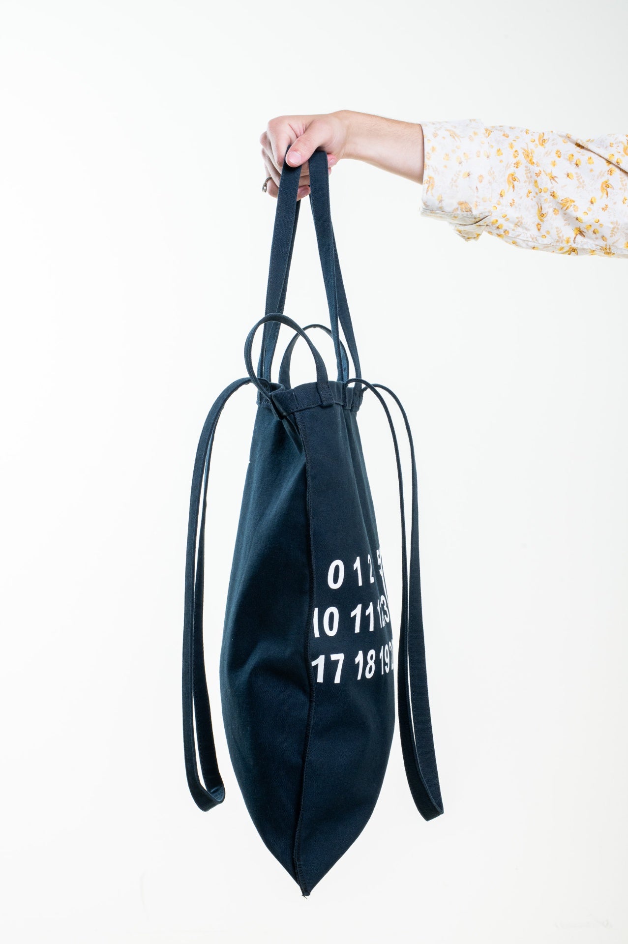 Navy Multi Handle Logo Tote Bag
