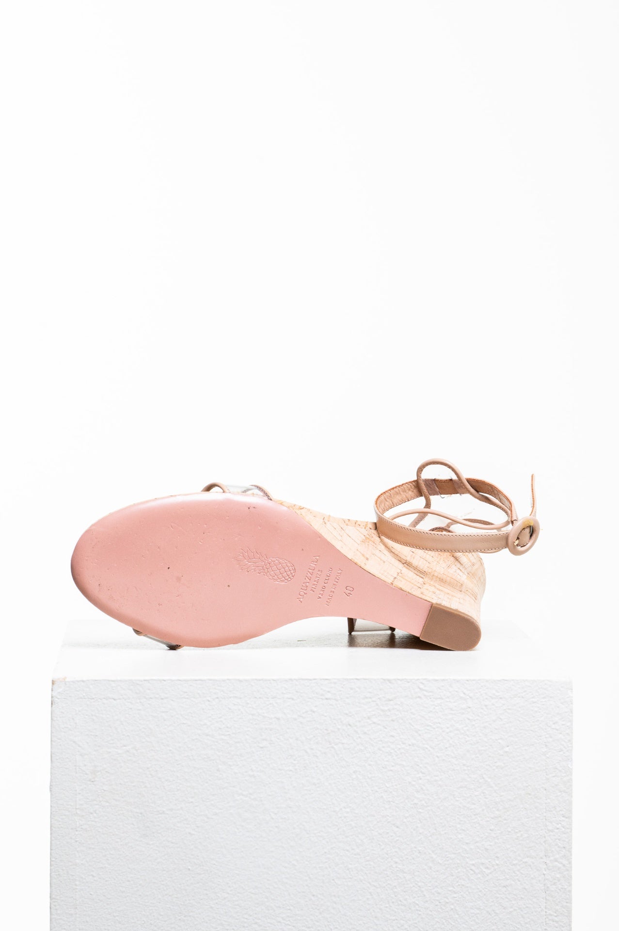 Nude Cork Wedge PVC Sandal