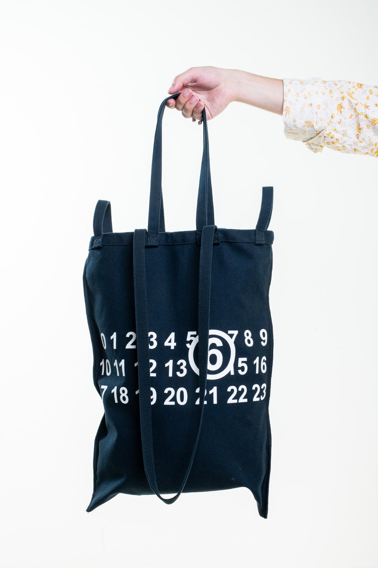 Navy Multi Handle Logo Tote Bag
