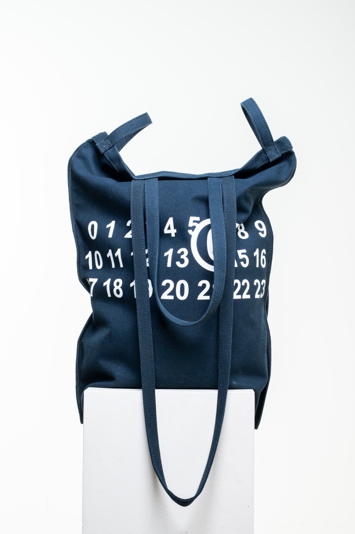 Navy Multi Handle Logo Tote Bag