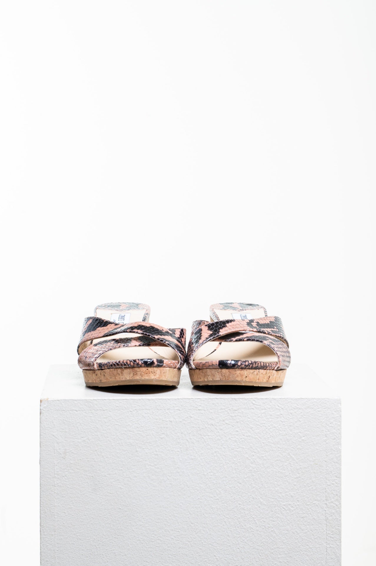 Almer 50 snake-effect leather wedge sandals