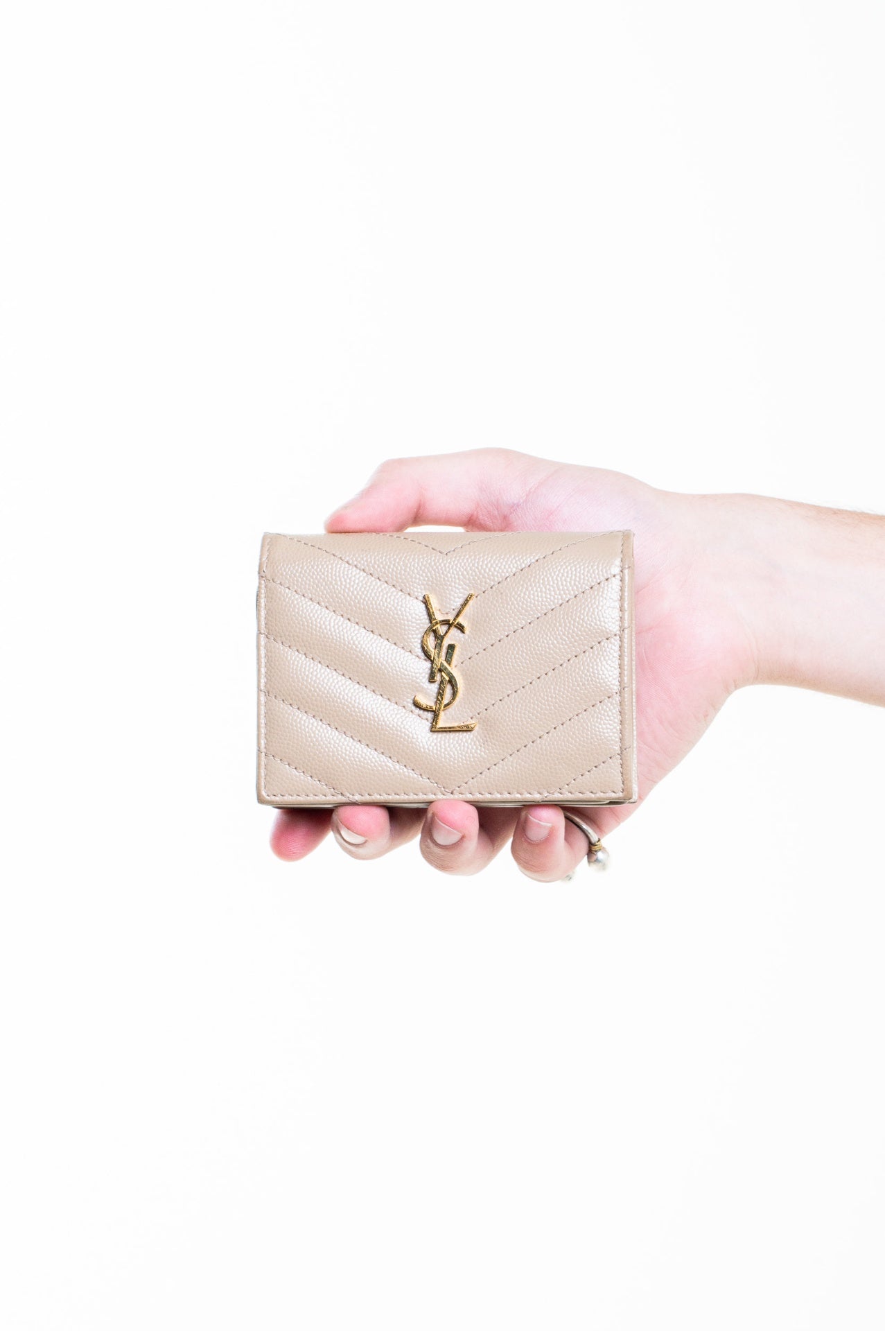 Dark Beige Cassandre Bi-Fold Wallet