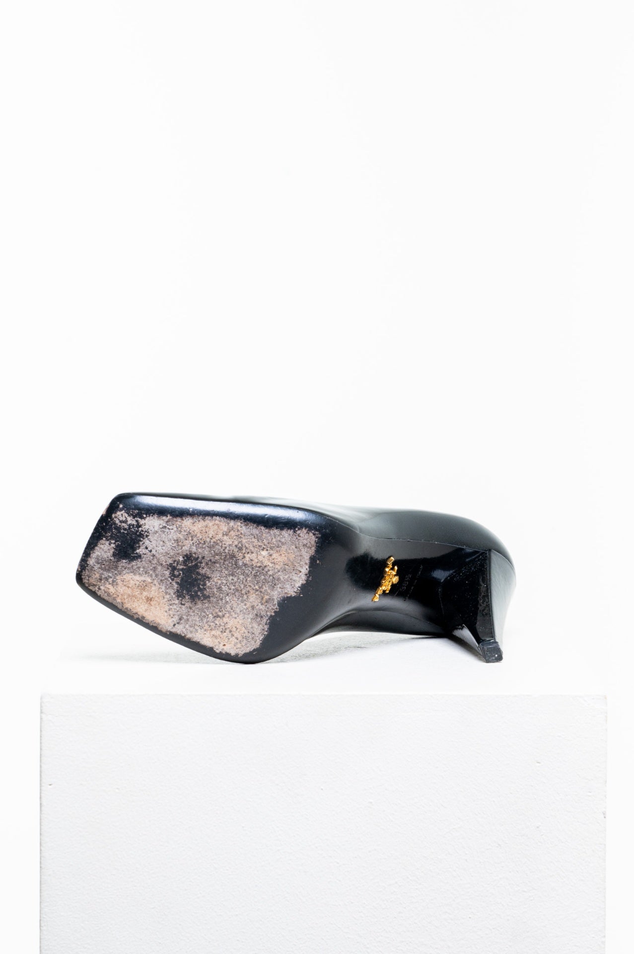 Black Patent Leather Square-Toe Pumps