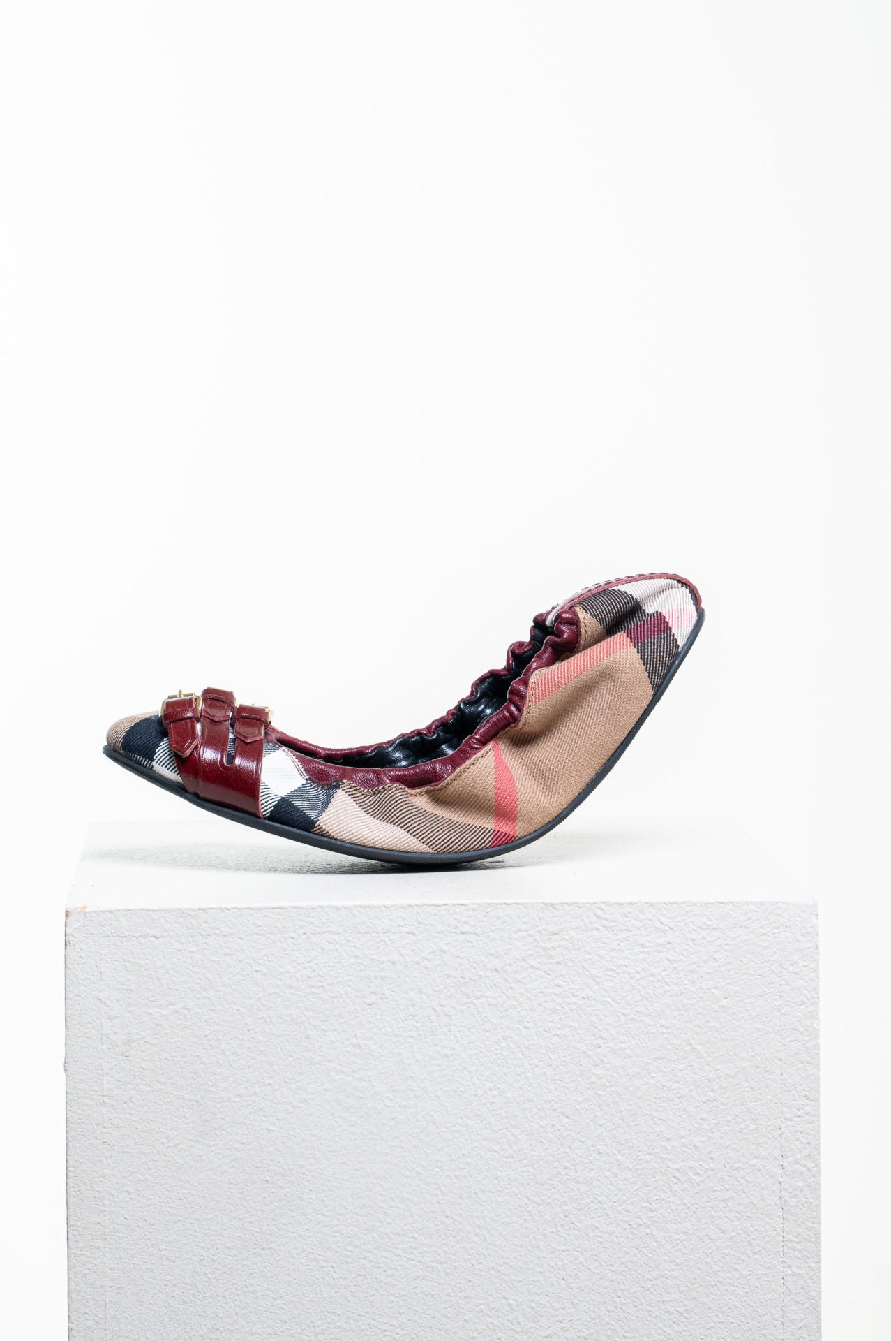 Burgundy Nova Check Falcon Ballet Flat