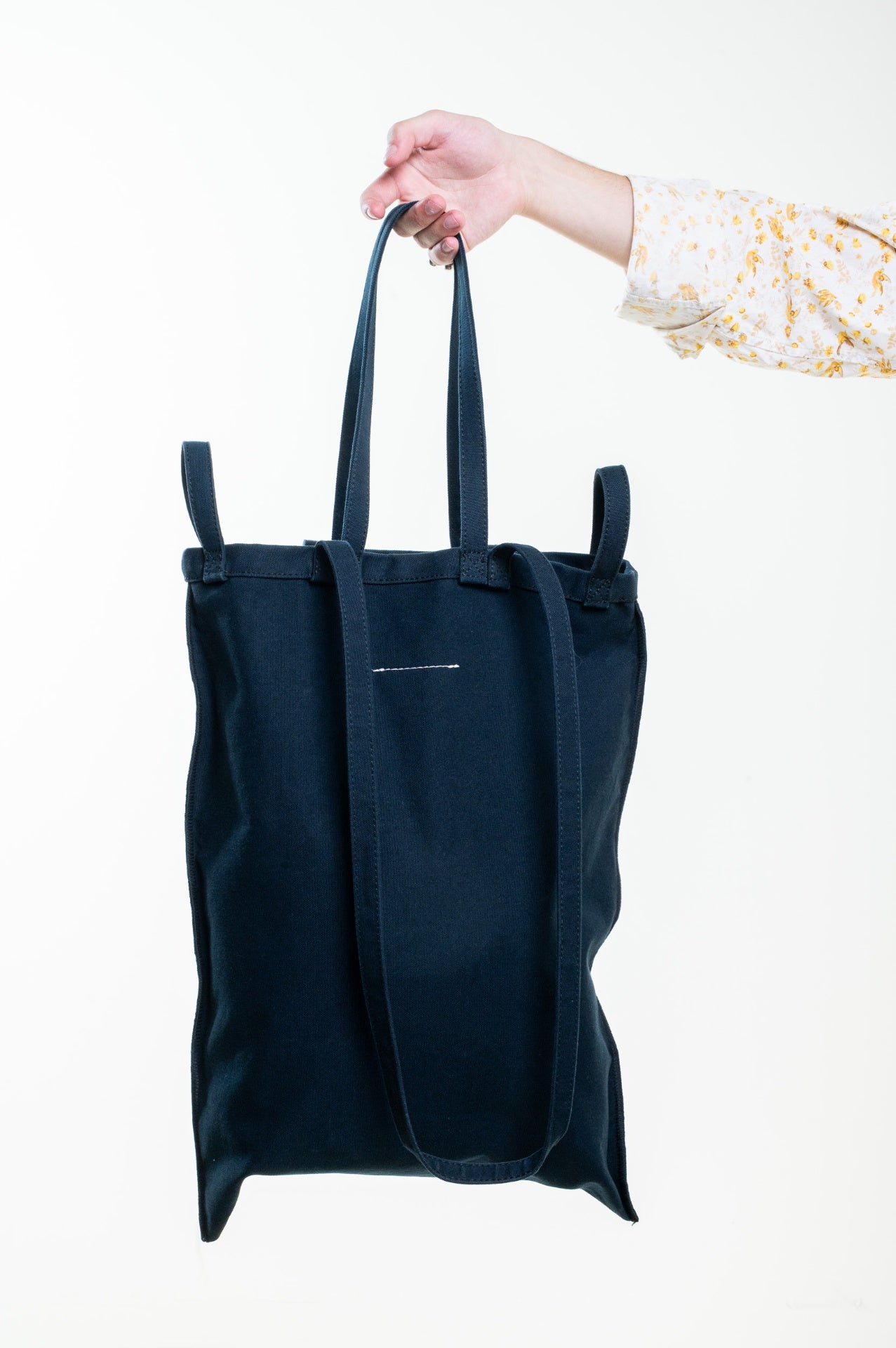 Navy Multi Handle Logo Tote Bag