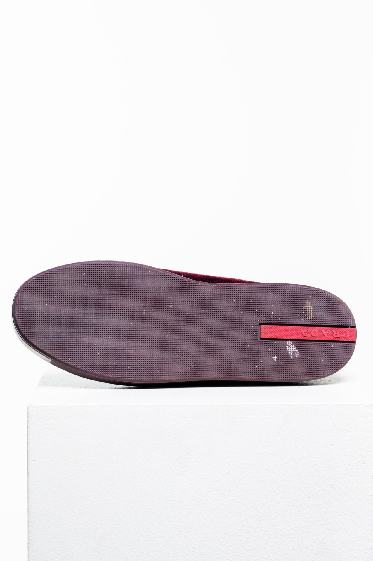 Burgundy Velvet Low-Top Sneakers