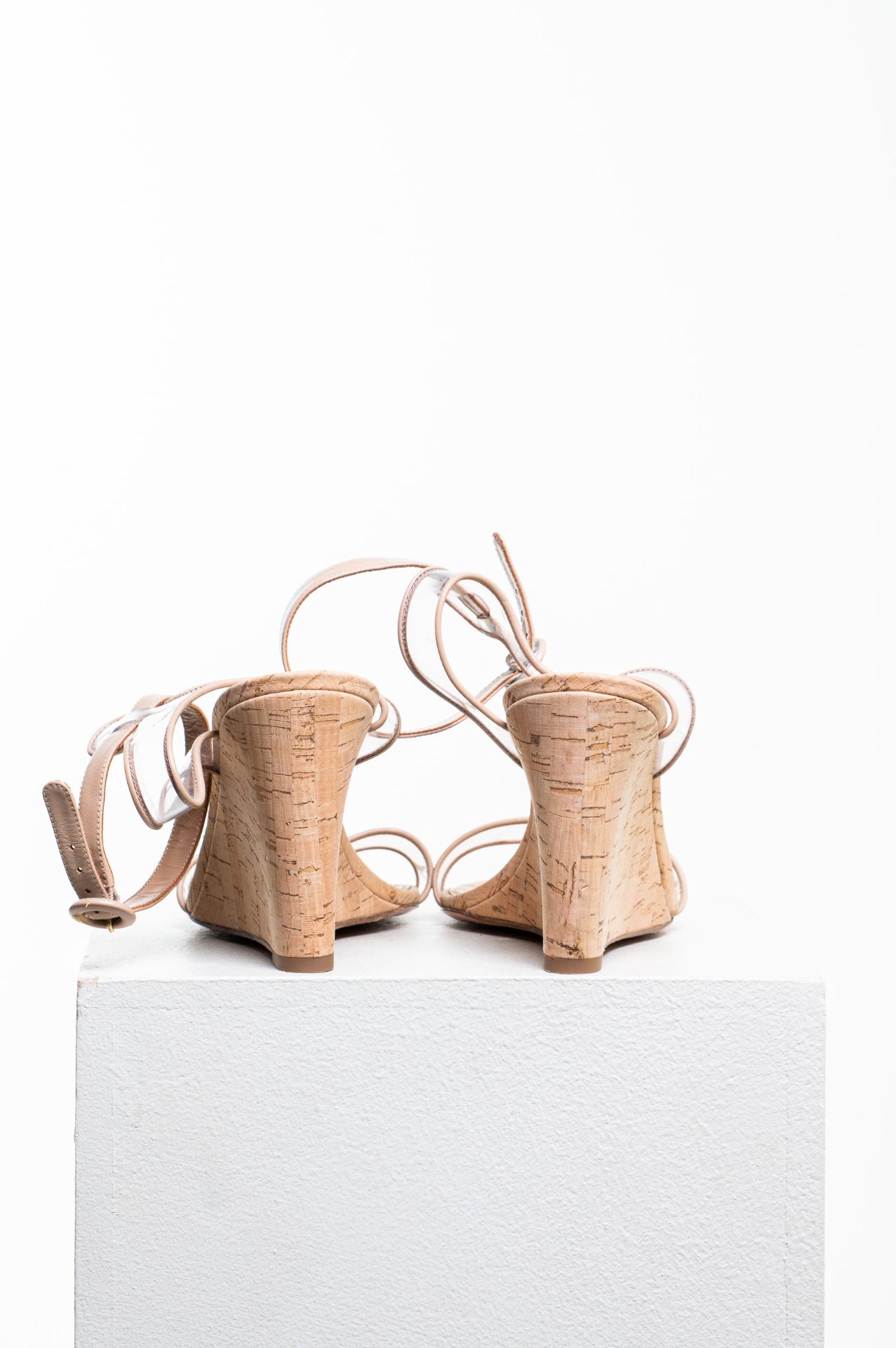 Nude Cork Wedge PVC Sandal