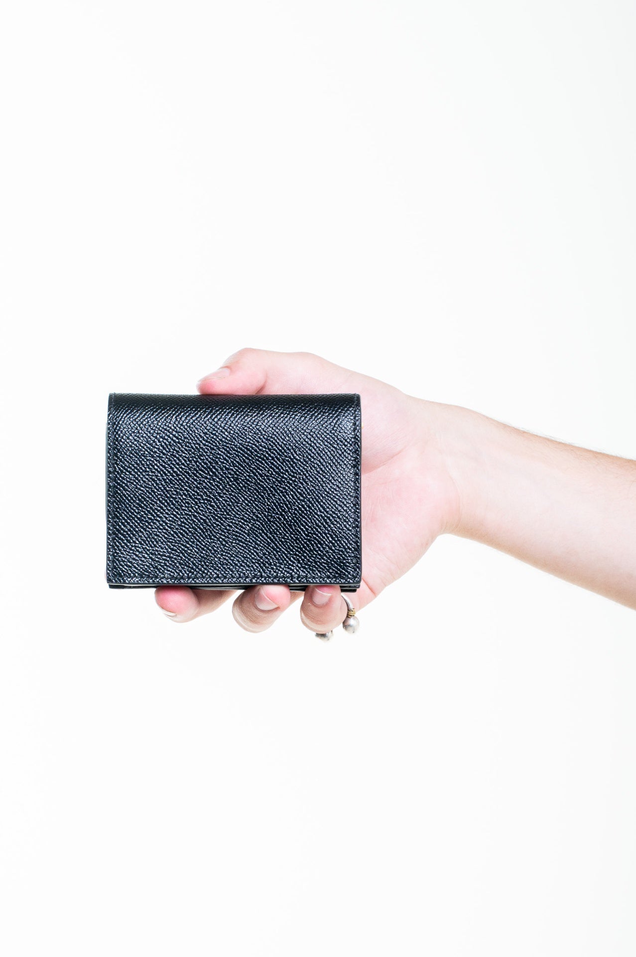 Black Pebble Leather Vara Bow Wallet