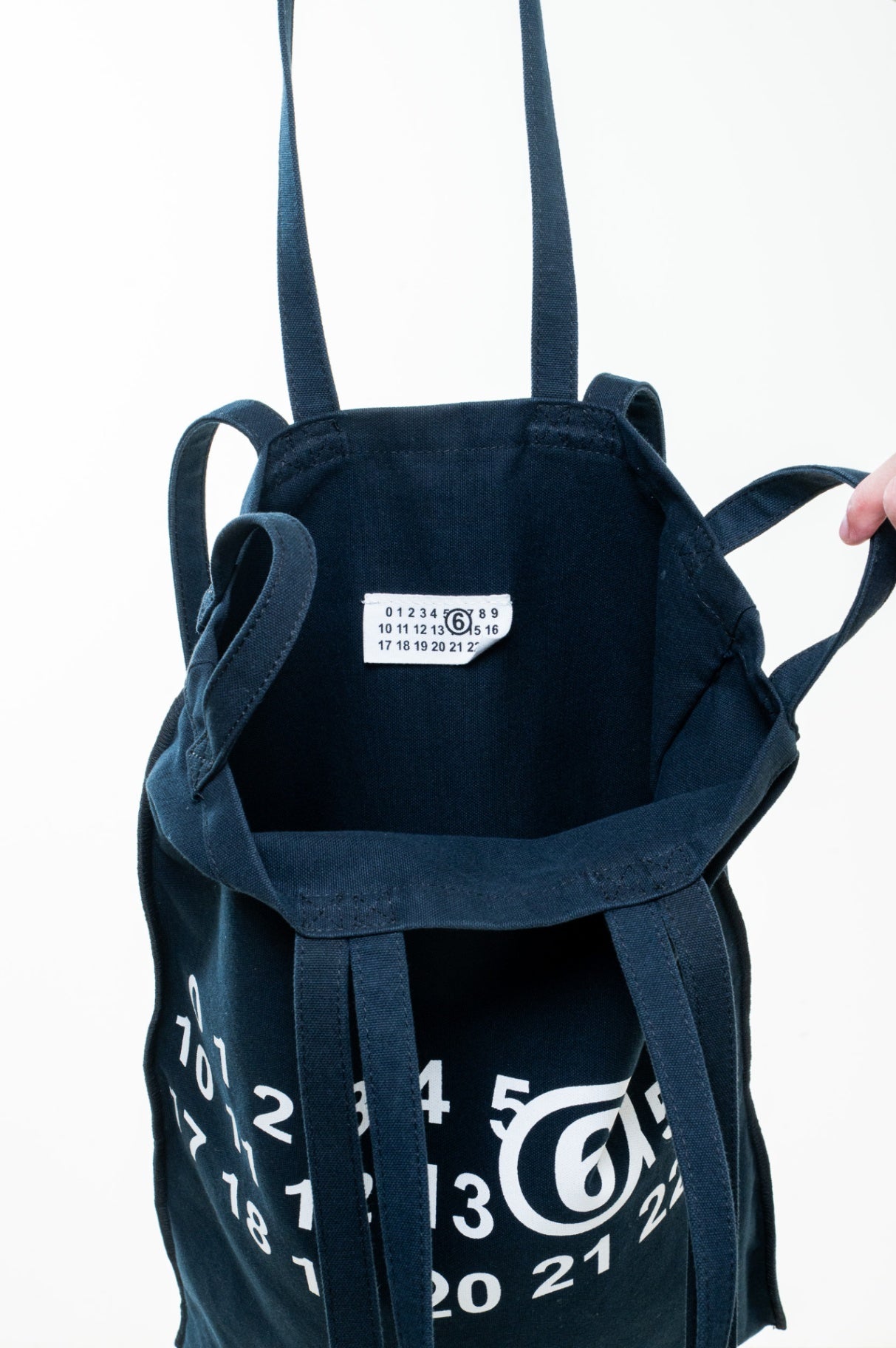 Navy Multi Handle Logo Tote Bag