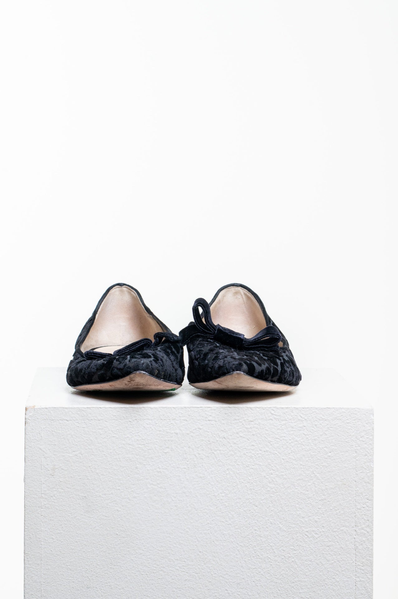 Black Leopard Mesh Gala pointed-toe flats