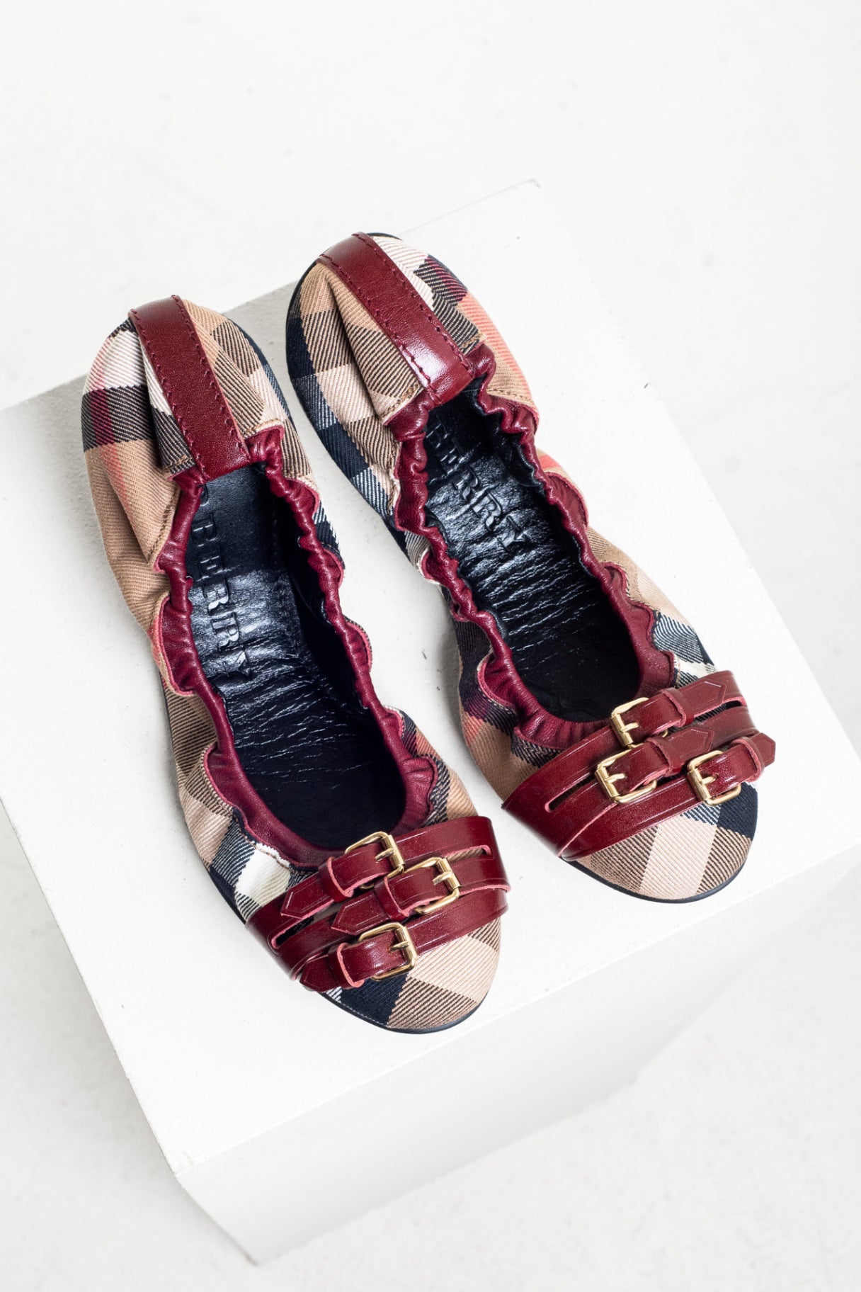 Burgundy Nova Check Falcon Ballet Flat