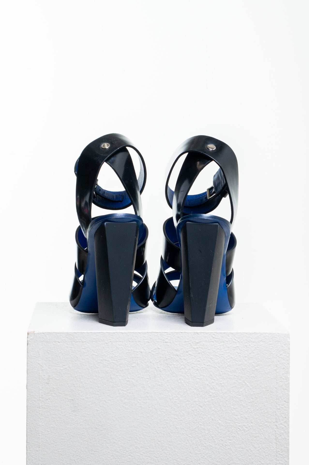 Black Strappy High Heel Sandals