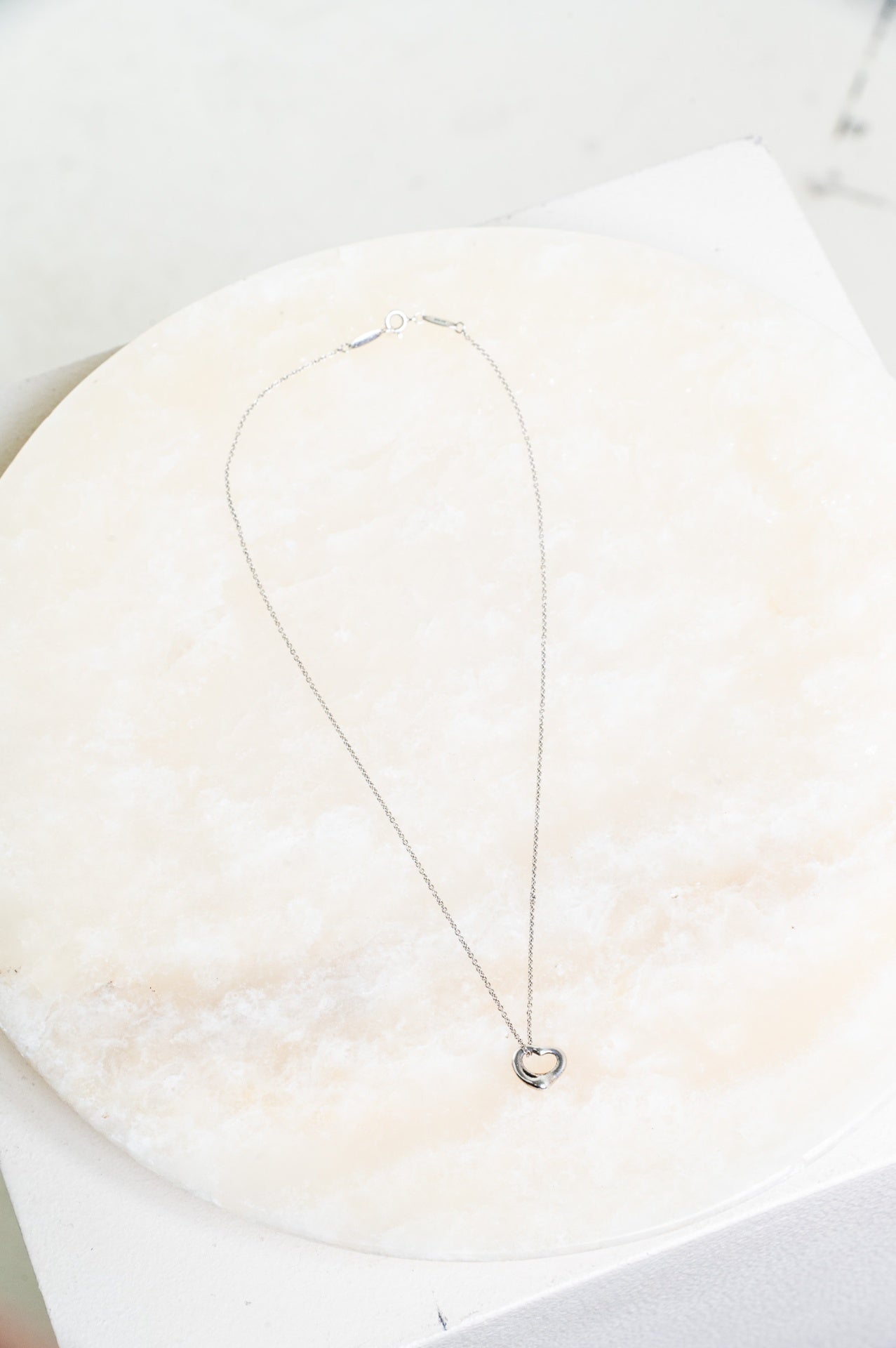 Sterling Silver Elsa Peretti Open Heart Pendant Necklace